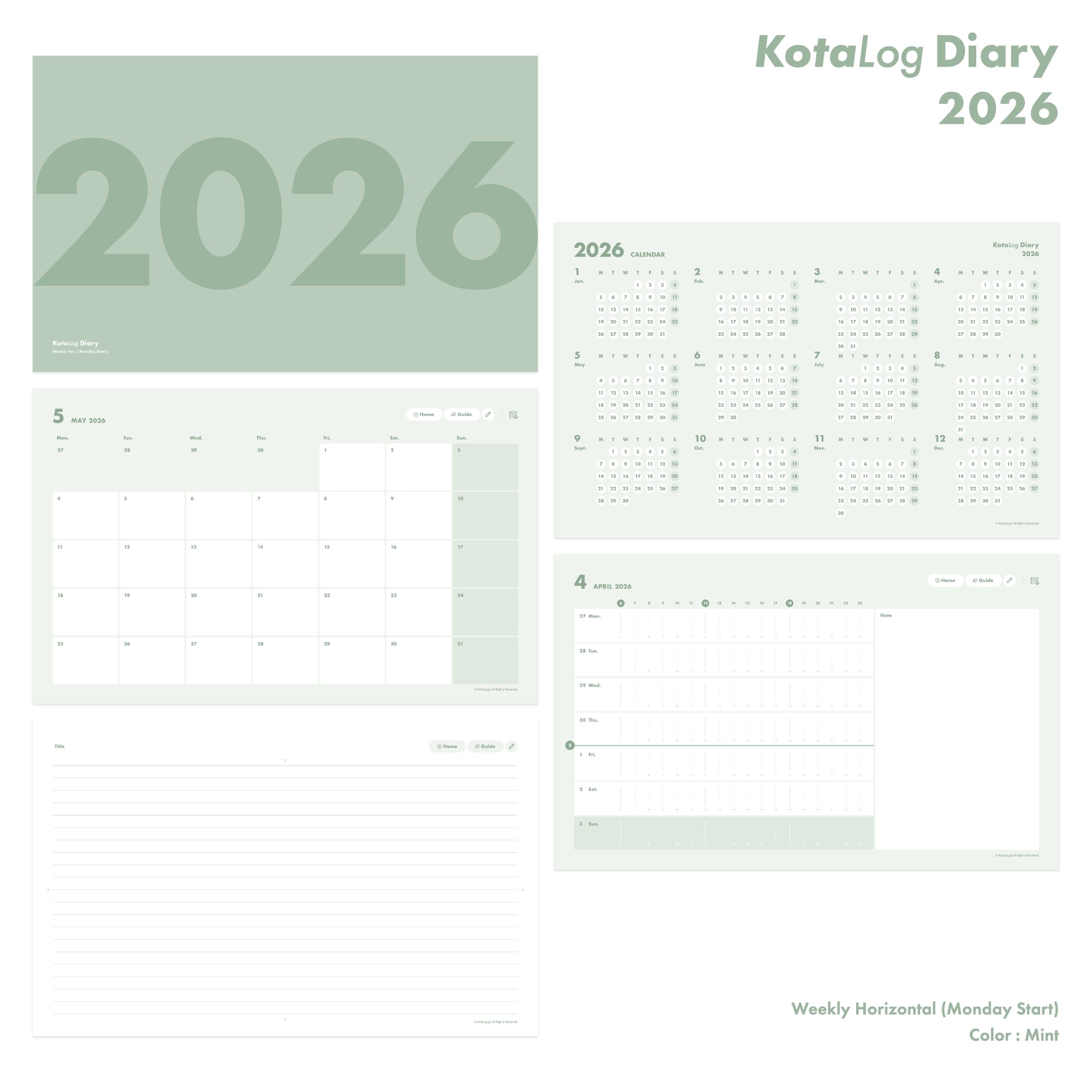 KotaLog Diary 2026 Hor.