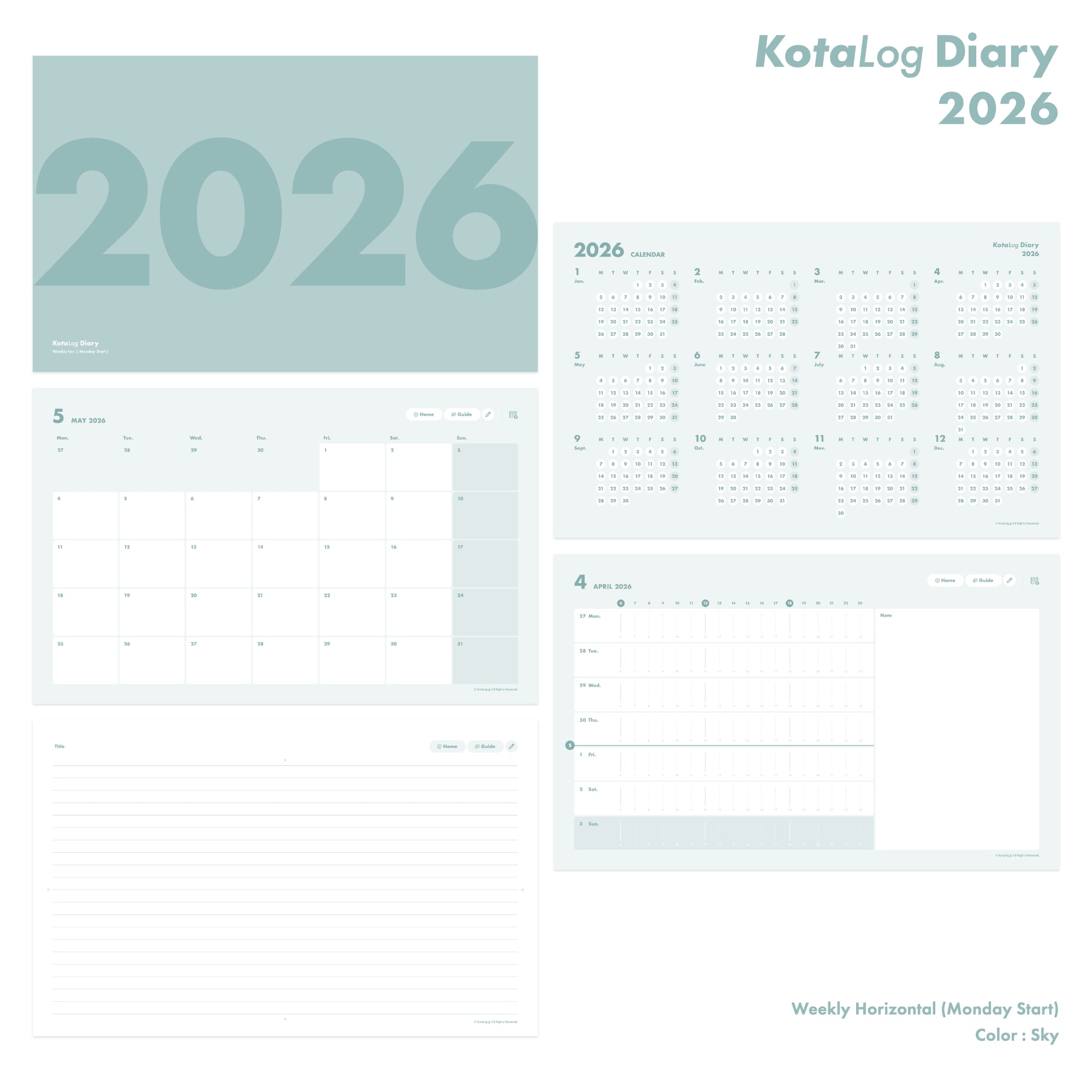 KotaLog Diary 2026 Hor.