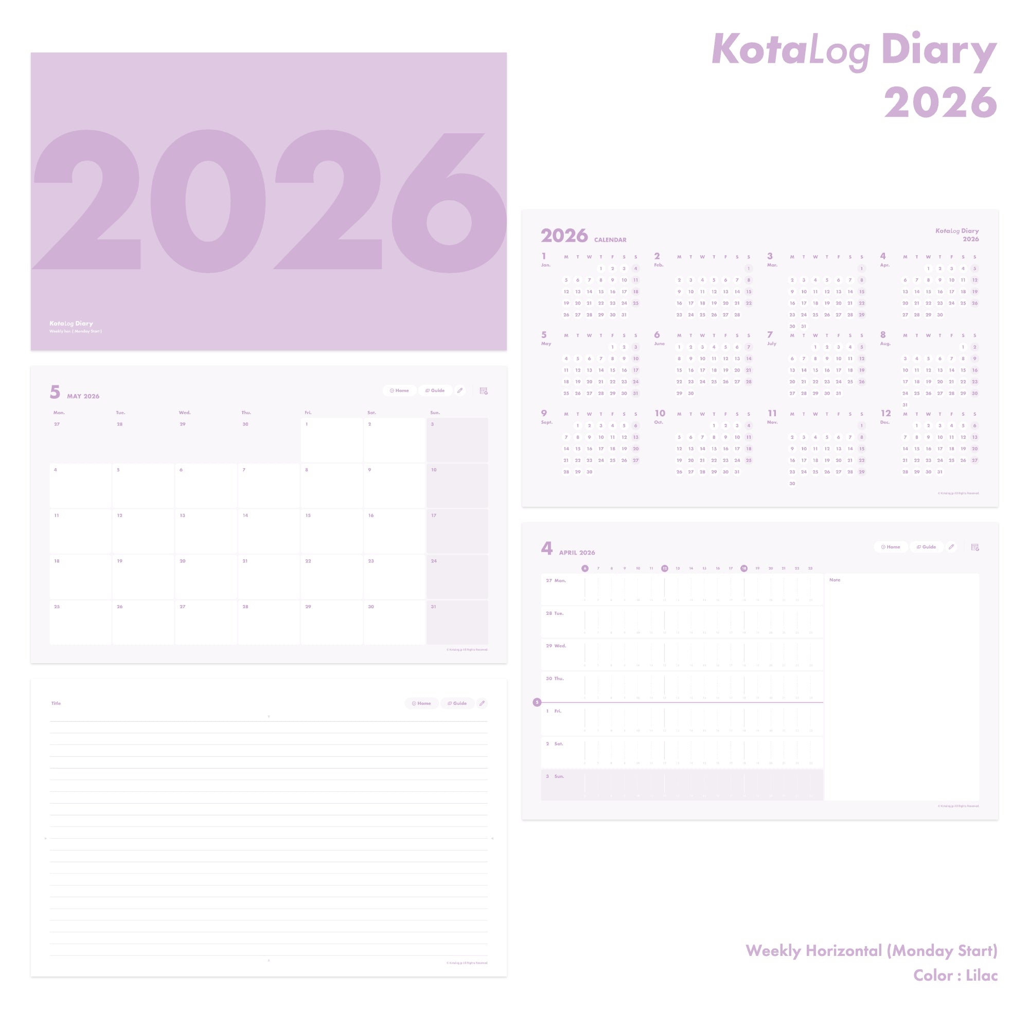 KotaLog Diary 2026 Hor.