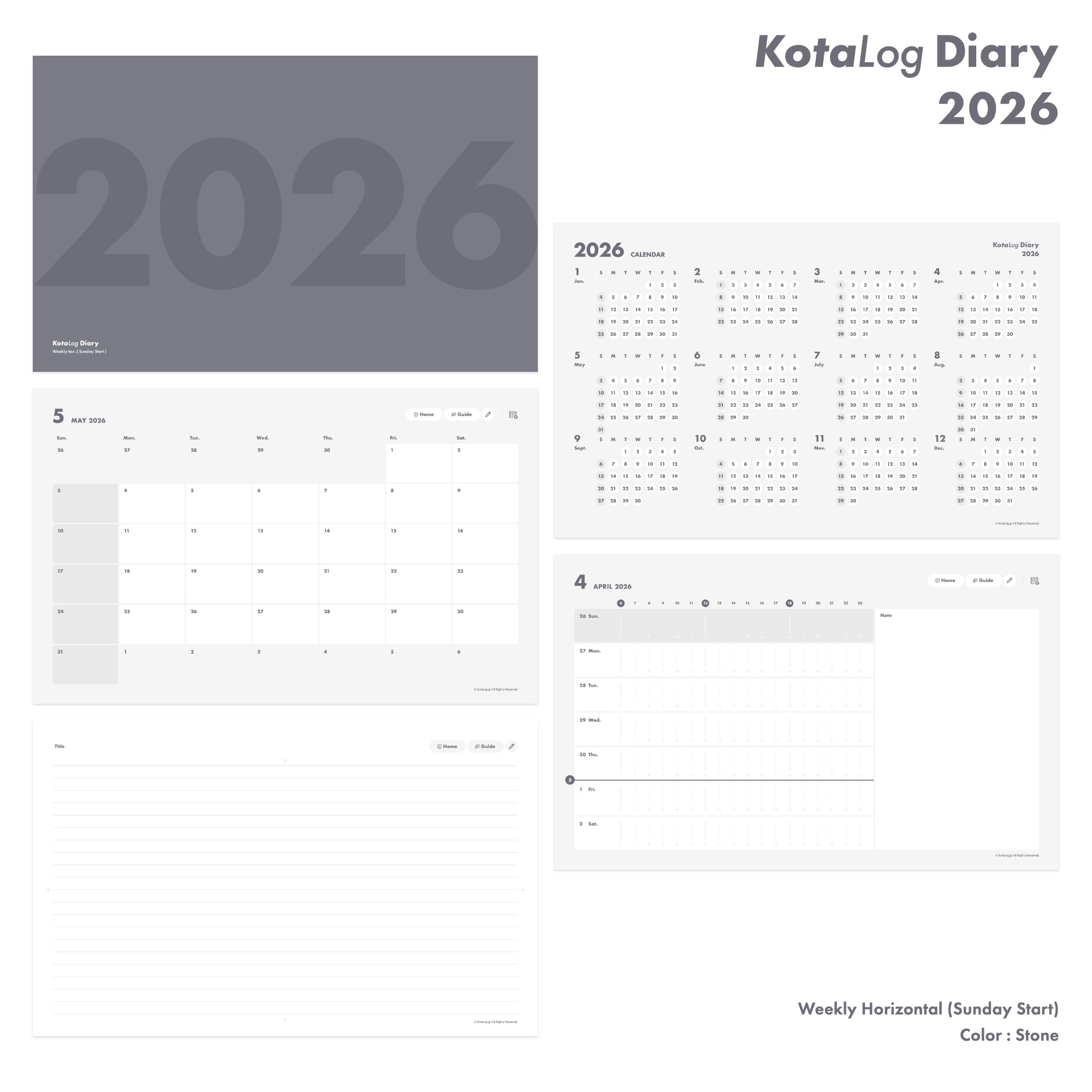 KotaLog Diary 2026 Hor.