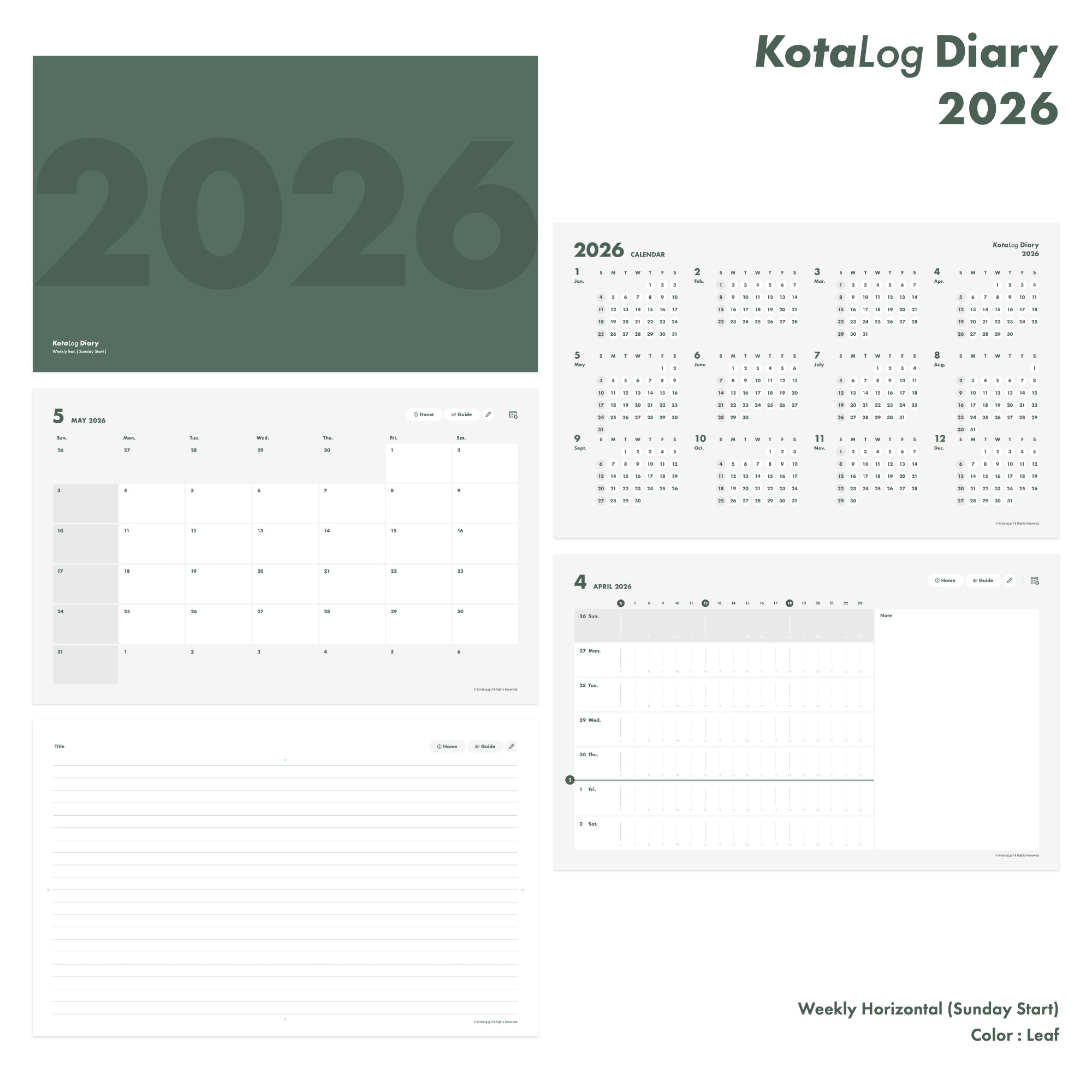 KotaLog Diary 2026 Hor.