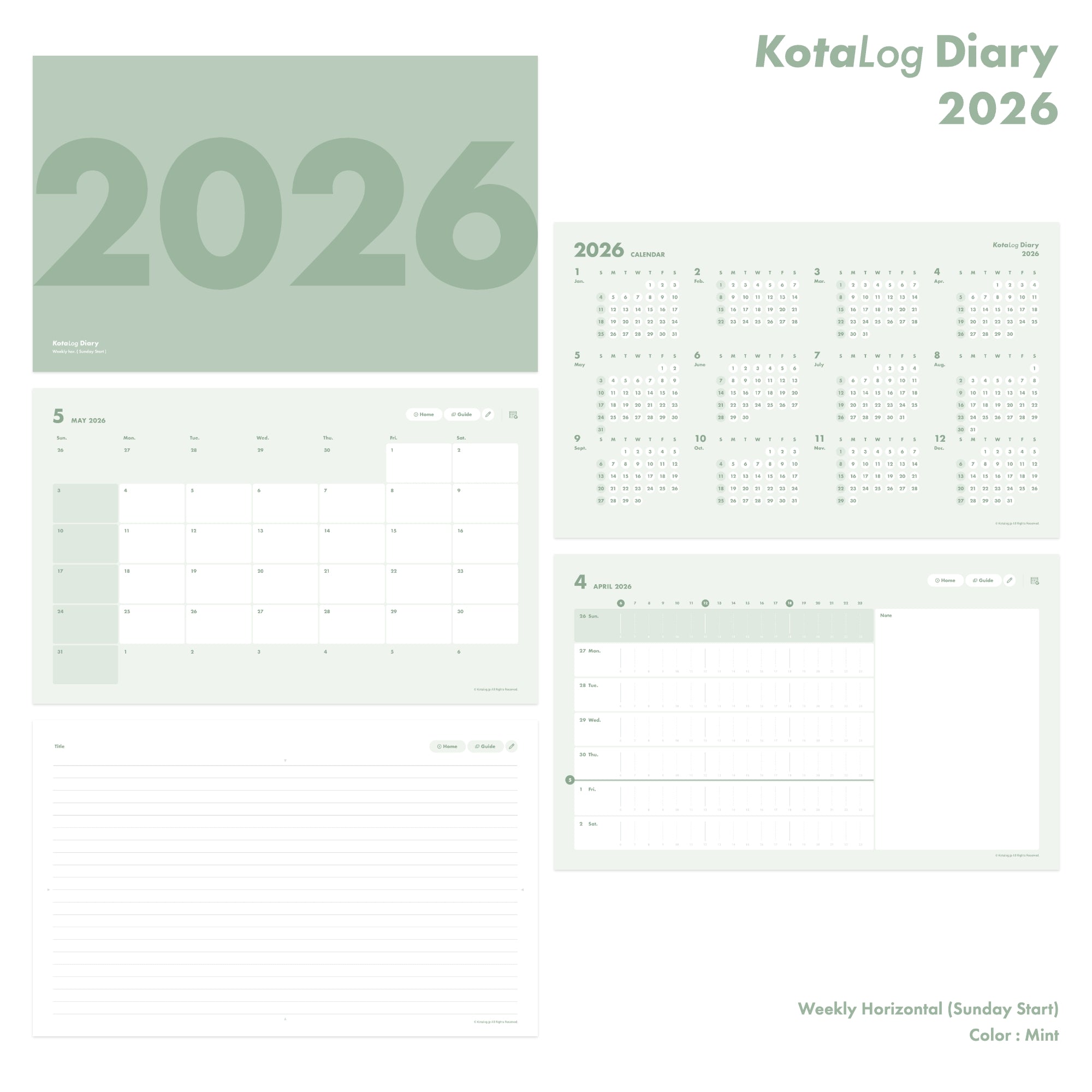 KotaLog Diary 2026 Hor.