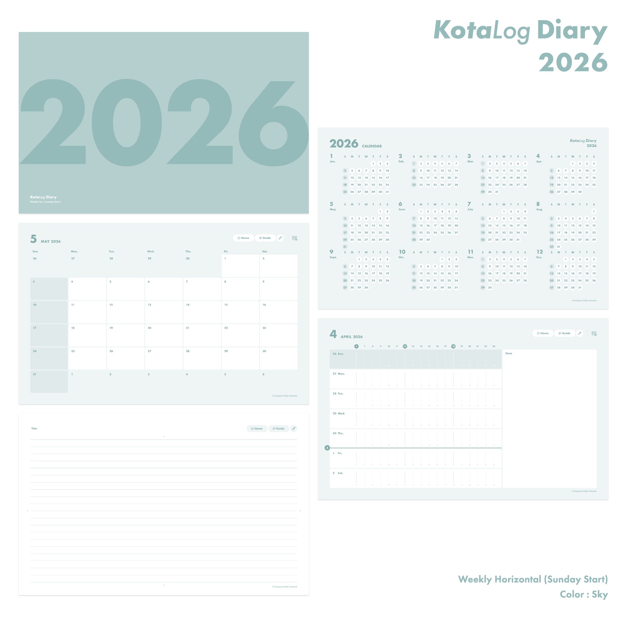 KotaLog Diary 2026 Hor.