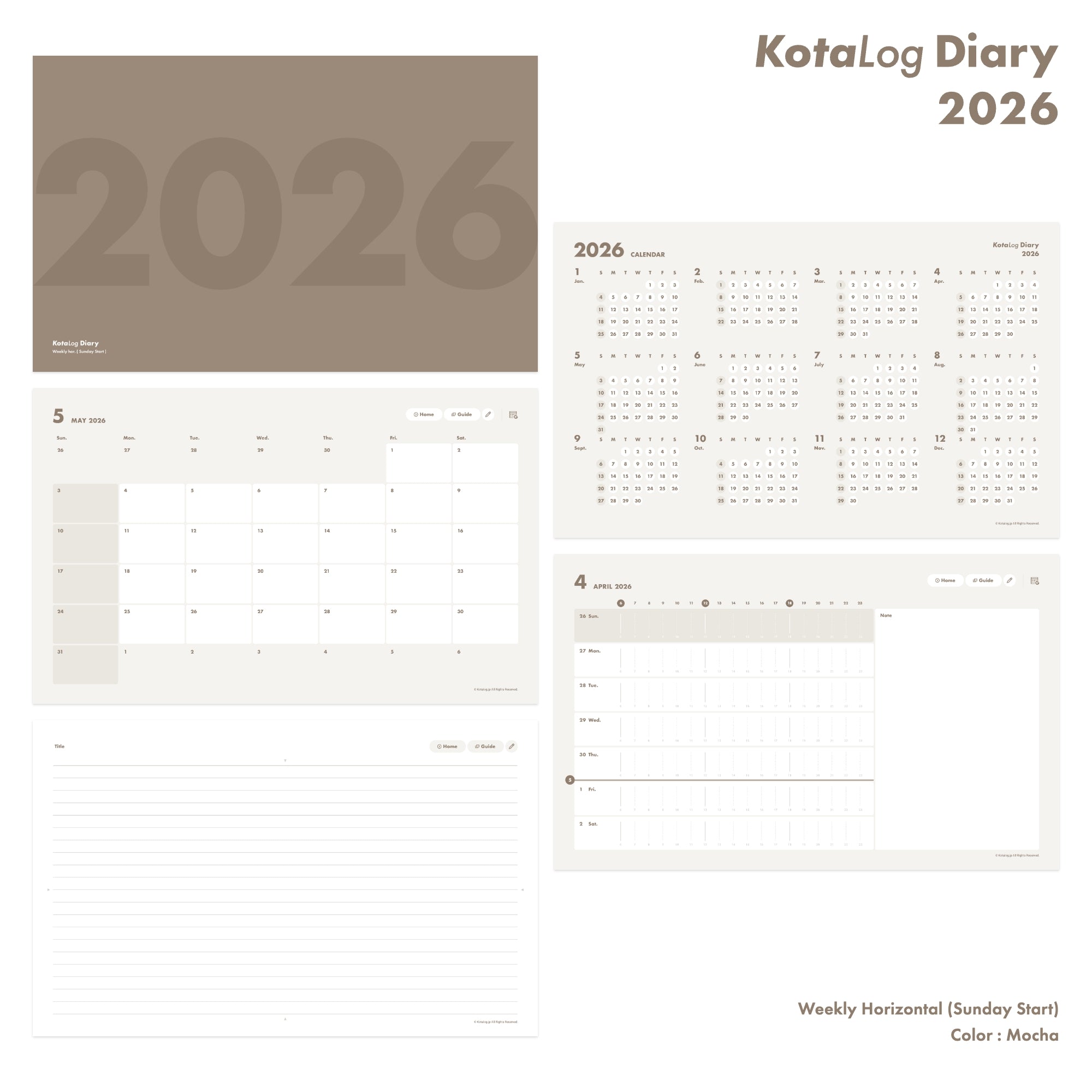 KotaLog Diary 2026 Hor.