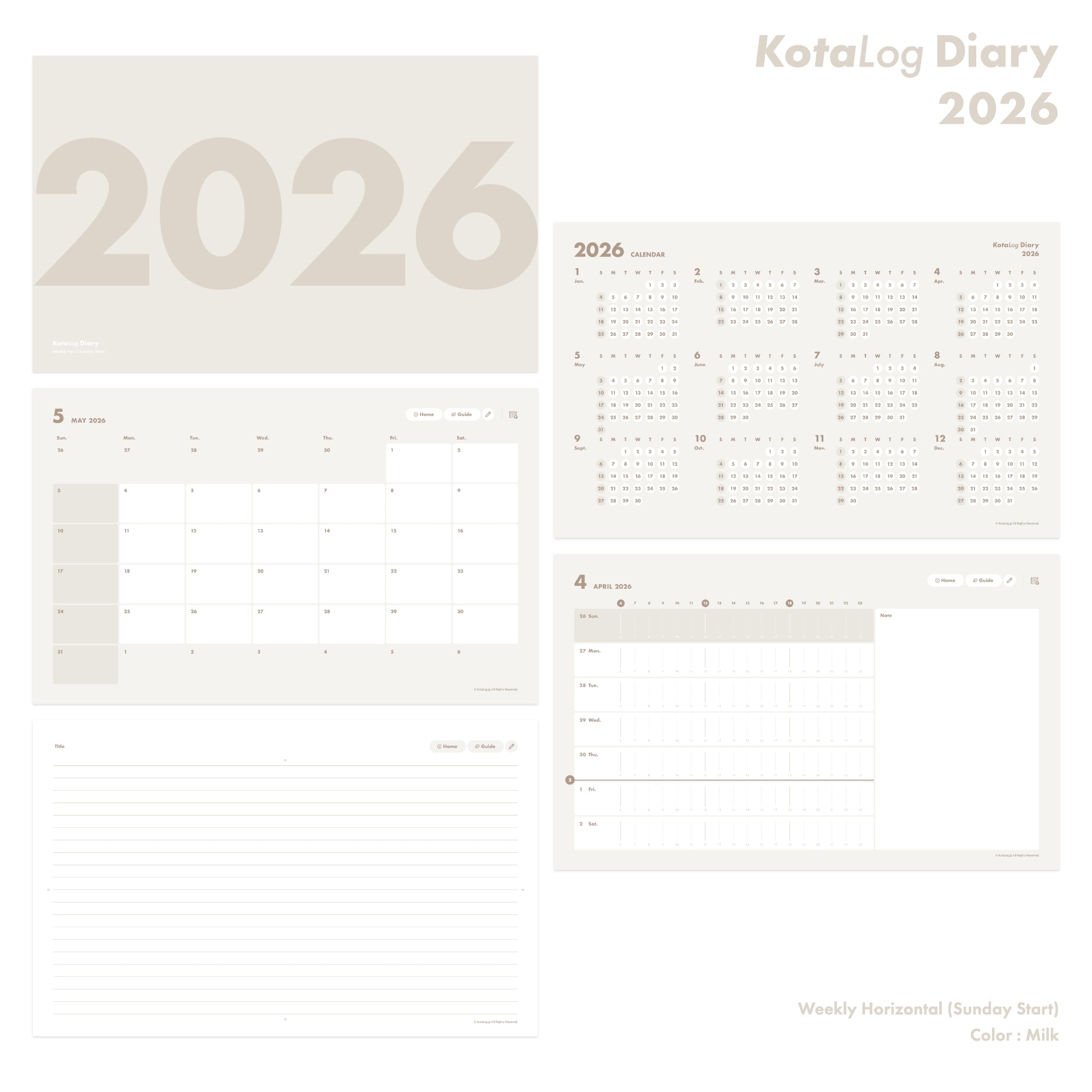 KotaLog Diary 2026 Hor.