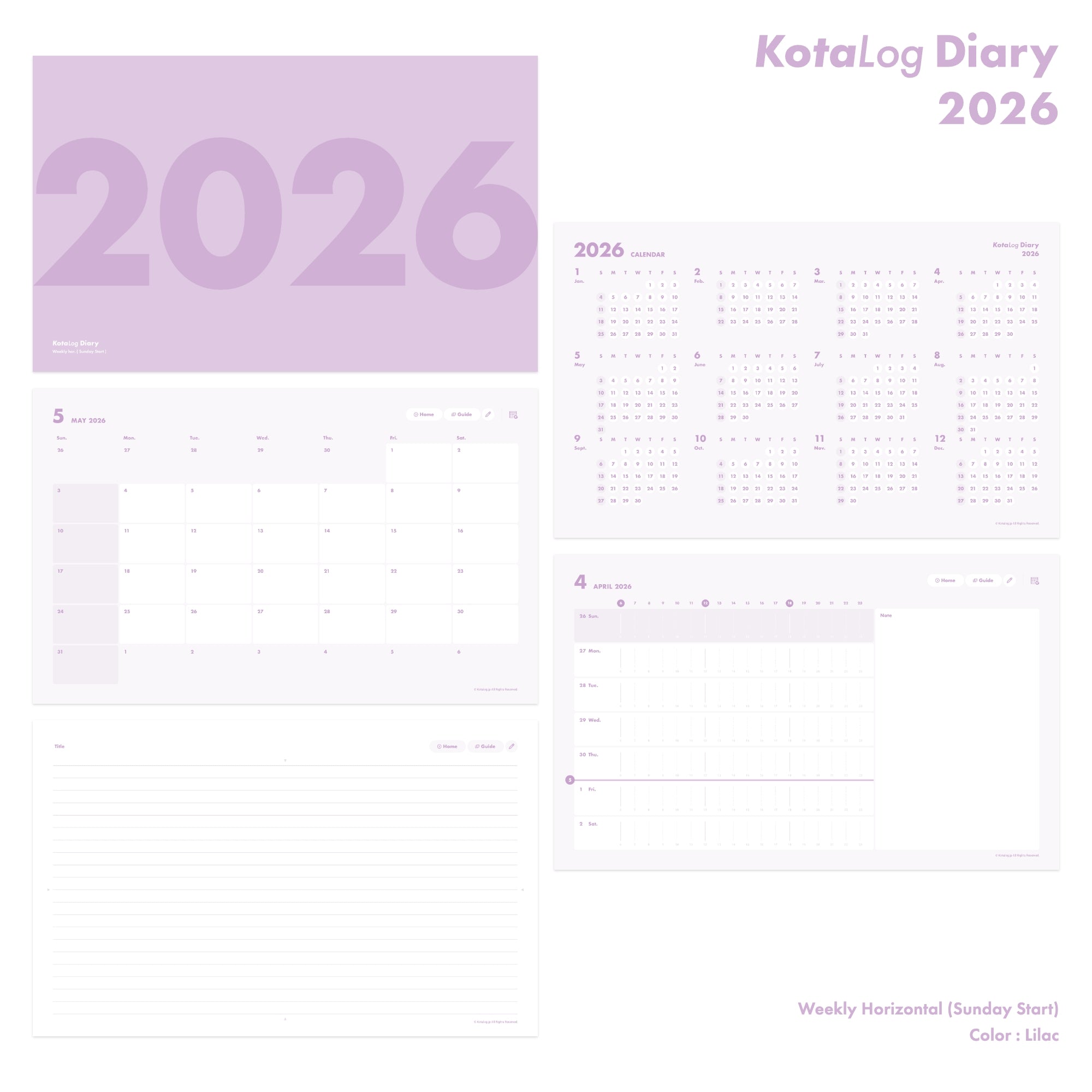 KotaLog Diary 2026 Hor.