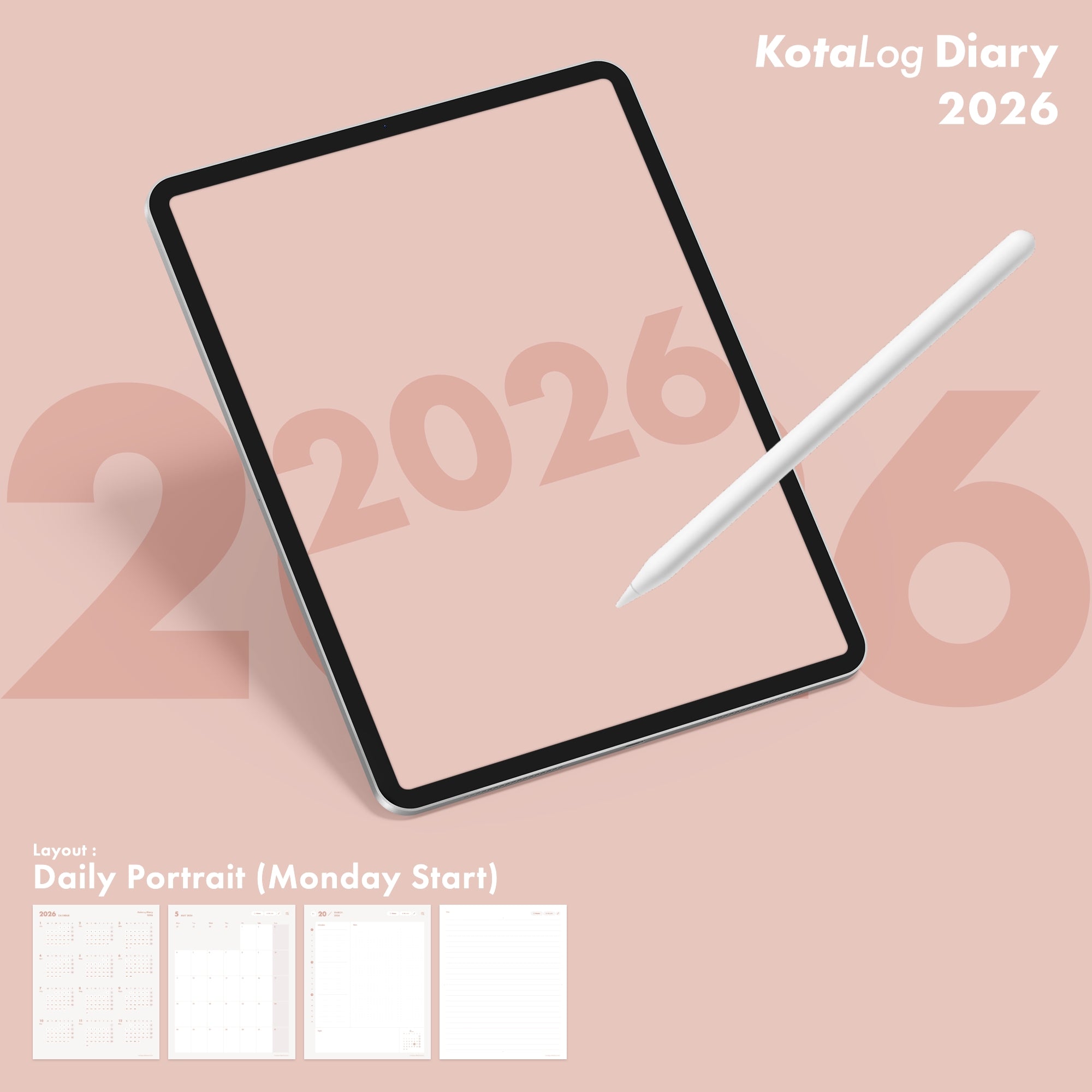 KotaLog Diary 2026 Daily Por.