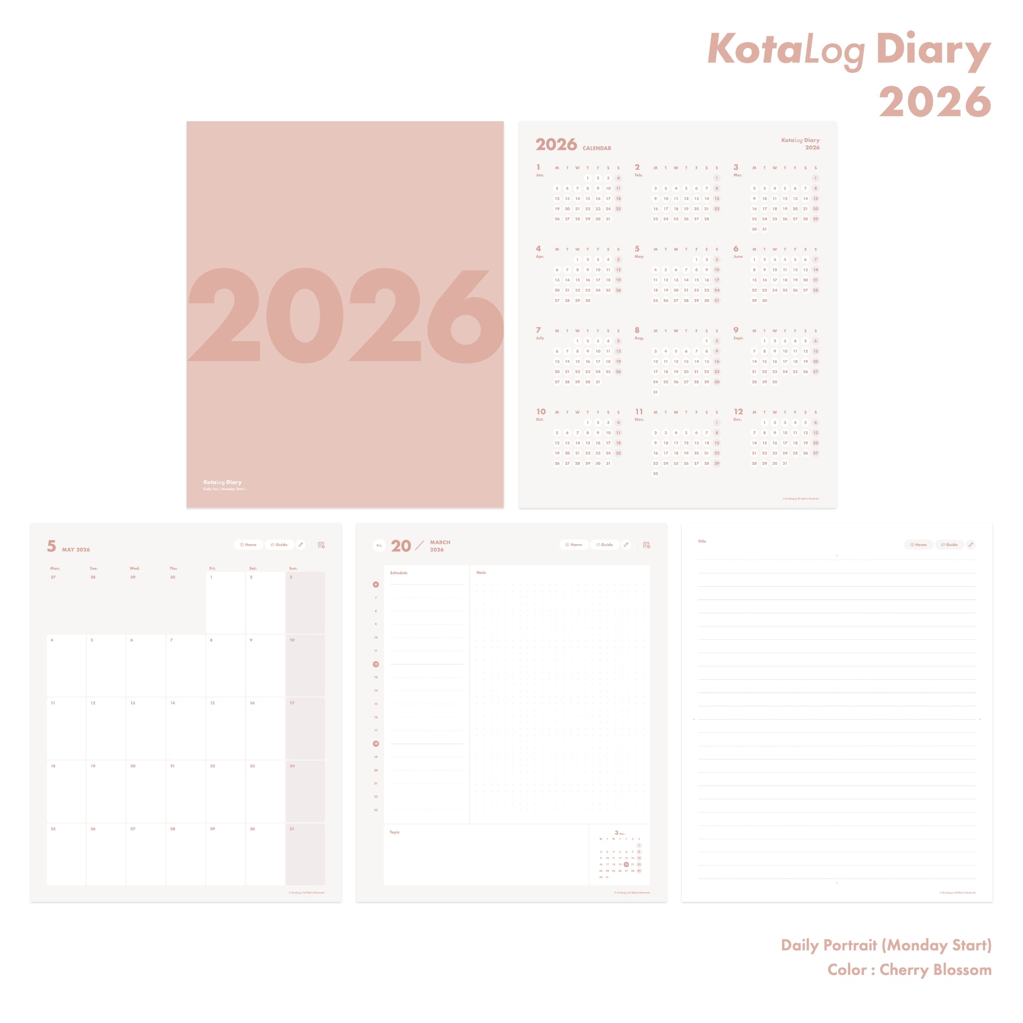 KotaLog Diary 2026 Daily Por.