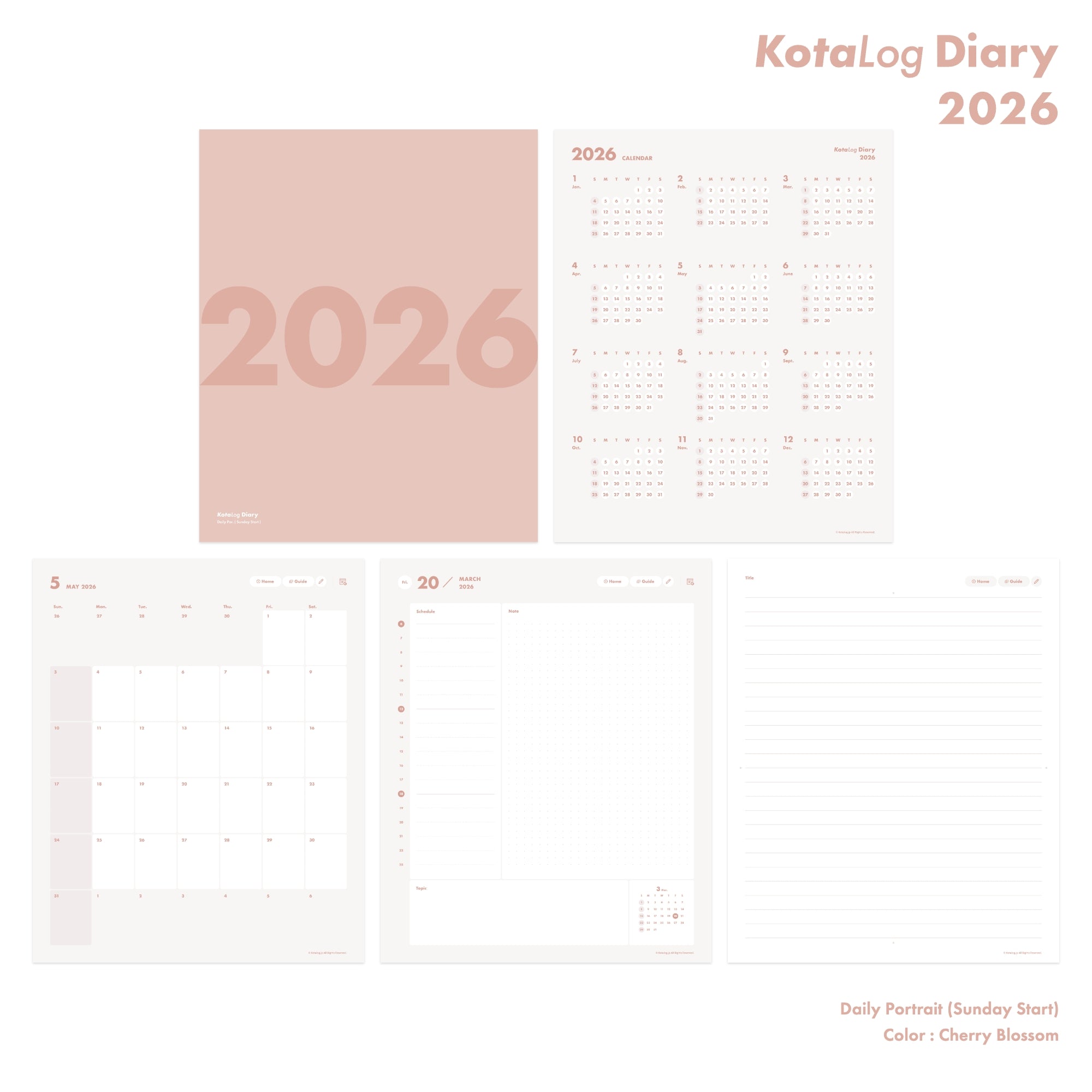 KotaLog Diary 2026 Daily Por.