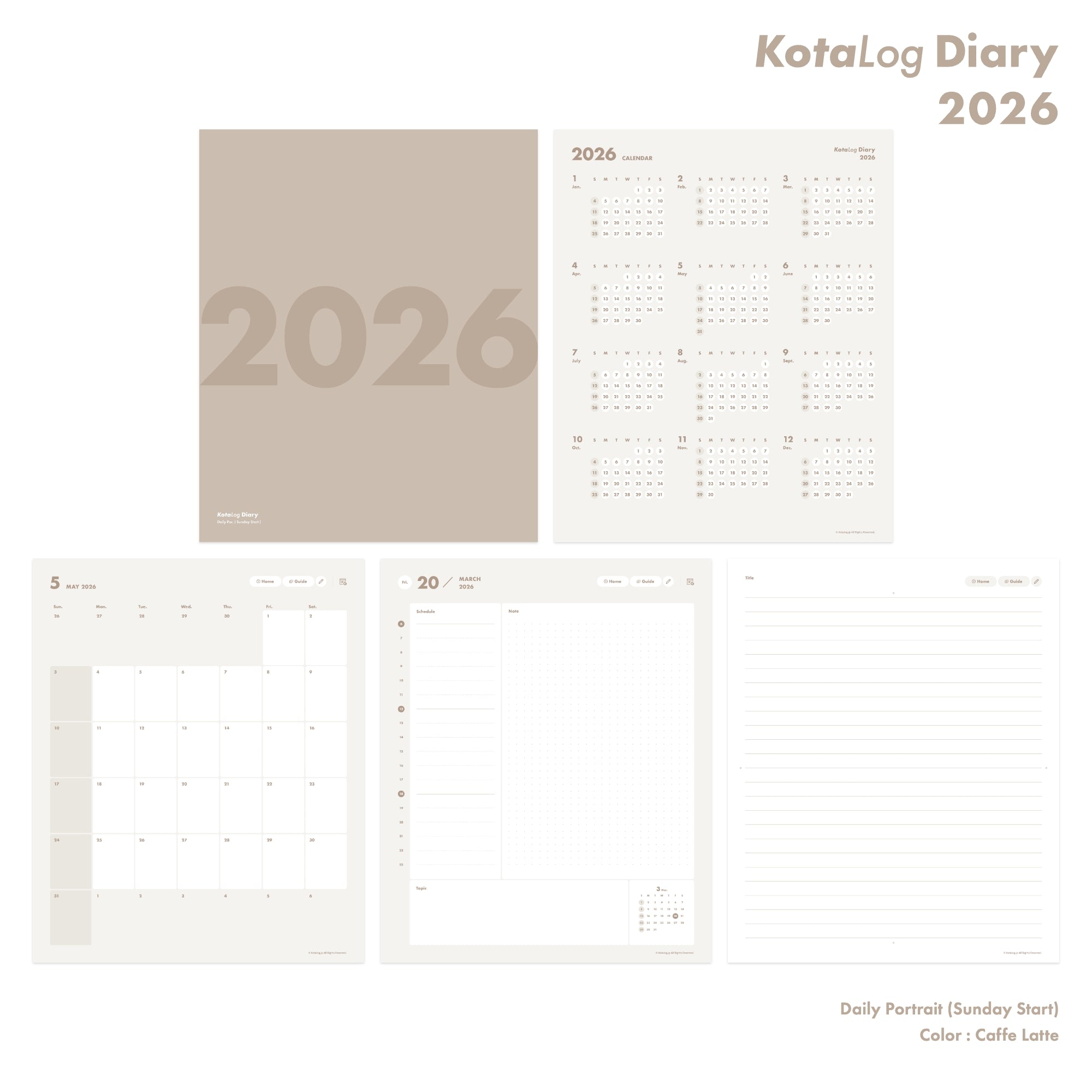 KotaLog Diary 2026 Daily Por.