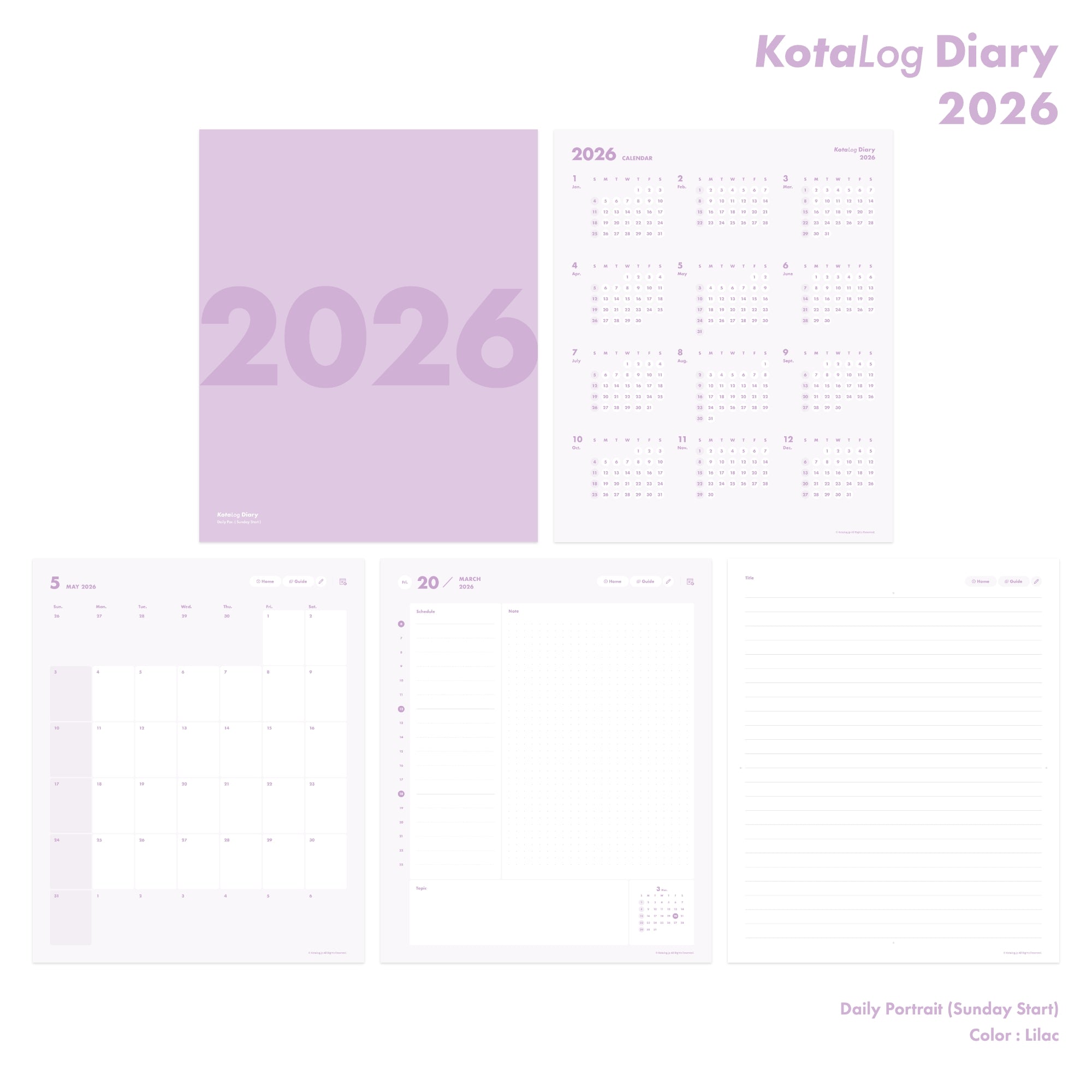KotaLog Diary 2026 Daily Por.