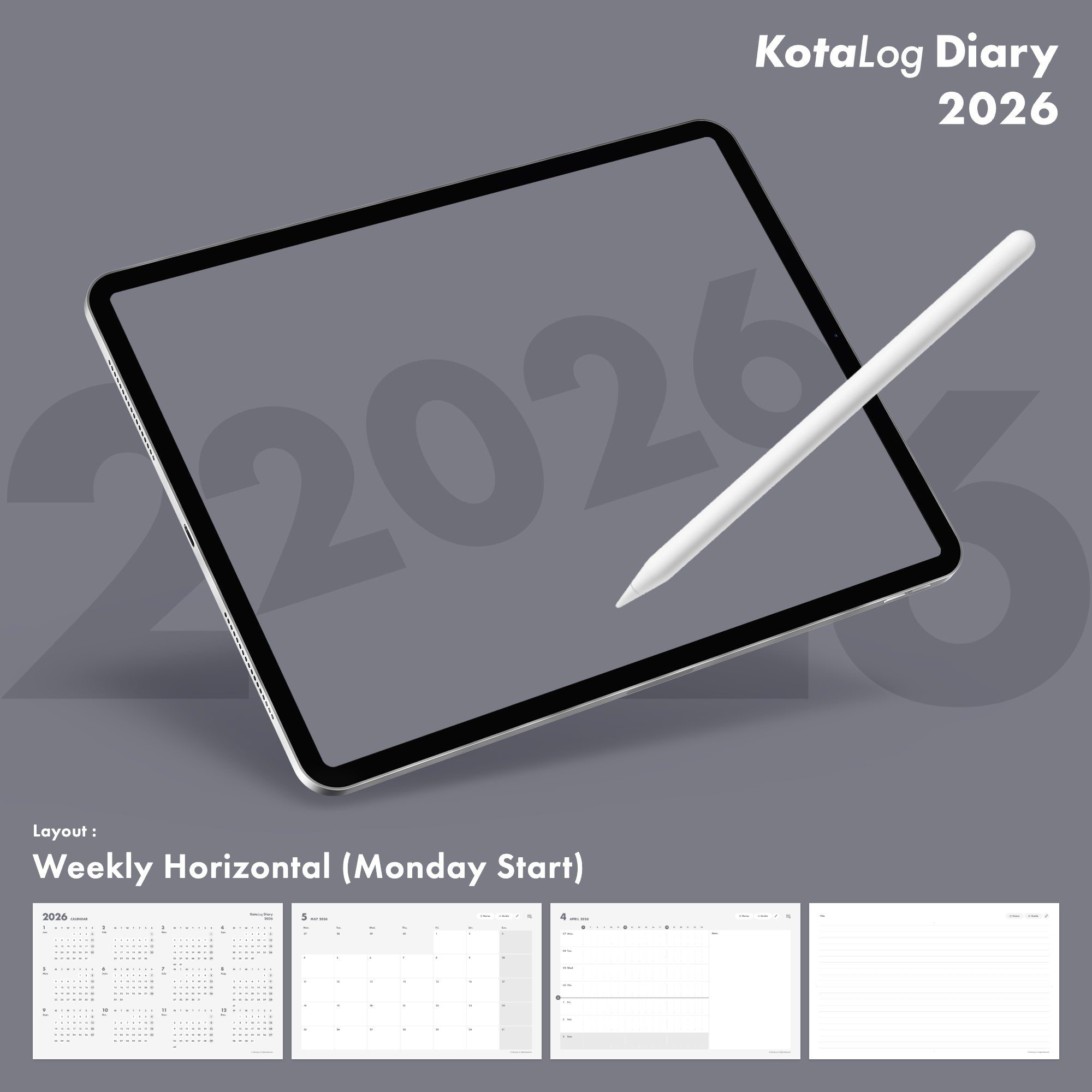 KotaLog Diary 2026 Hor.