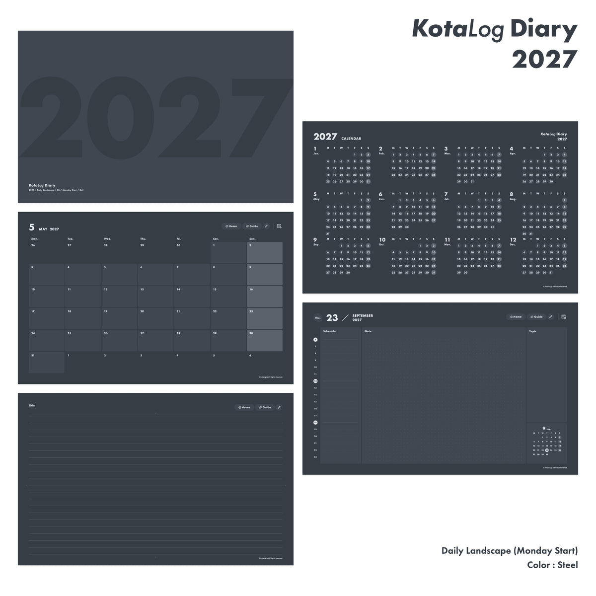KotaLog Diary 2027 Daily Lan.