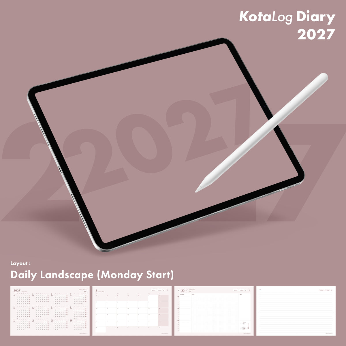 KotaLog Diary 2027 Daily Lan.