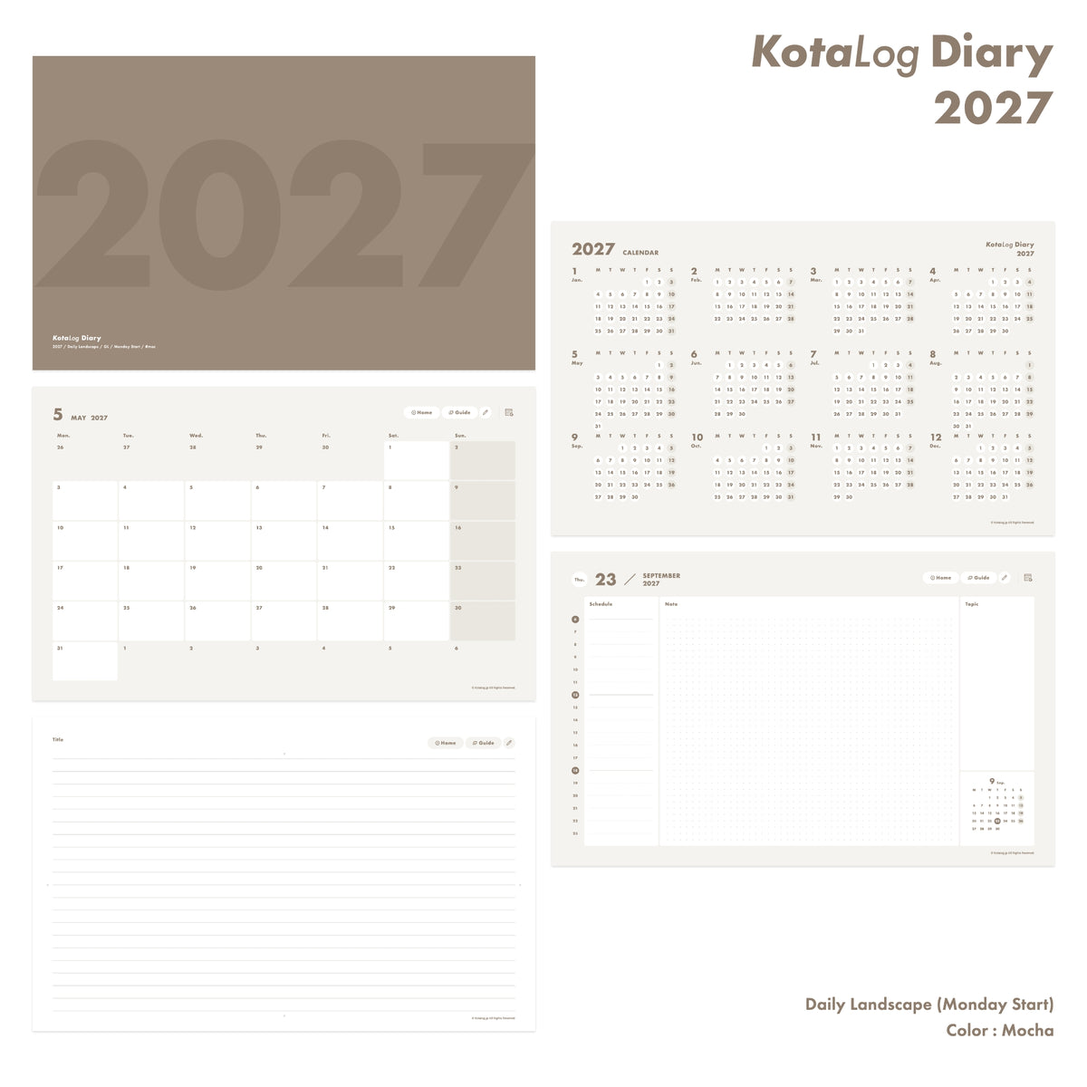 KotaLog Diary 2027 Daily Lan.