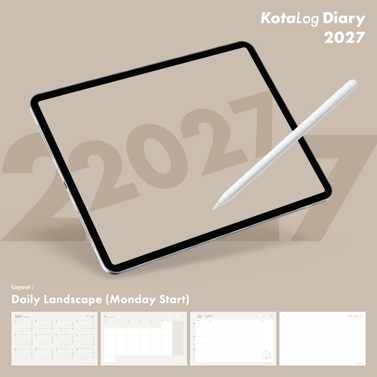 KotaLog Diary 2027 Daily Lan.
