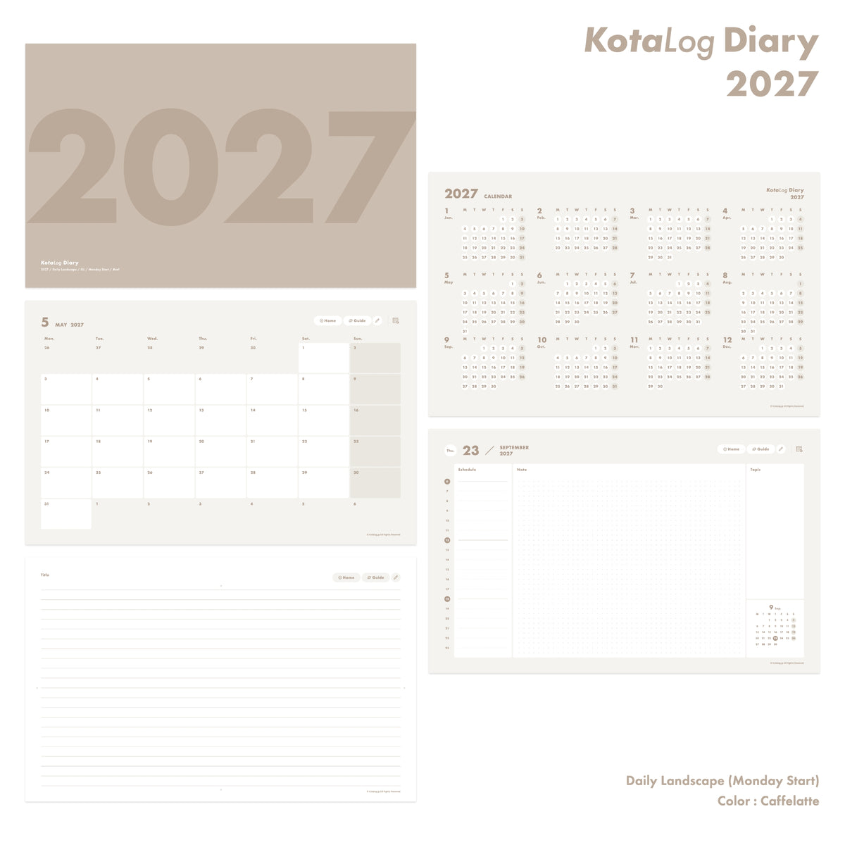KotaLog Diary 2027 Daily Lan.