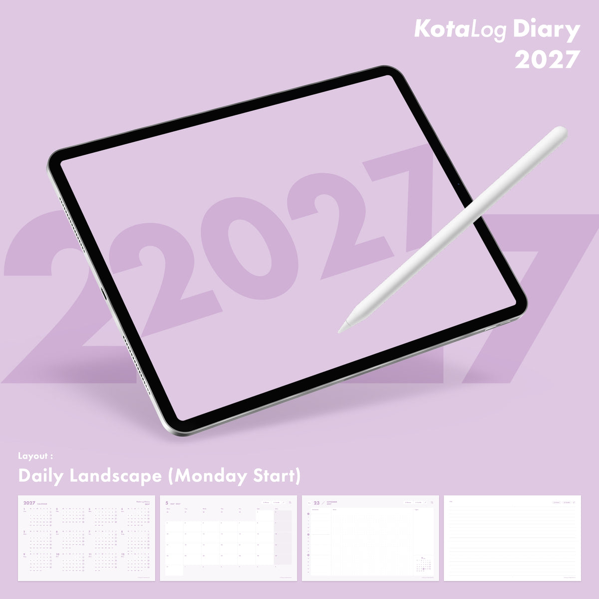 KotaLog Diary 2027 Daily Lan.