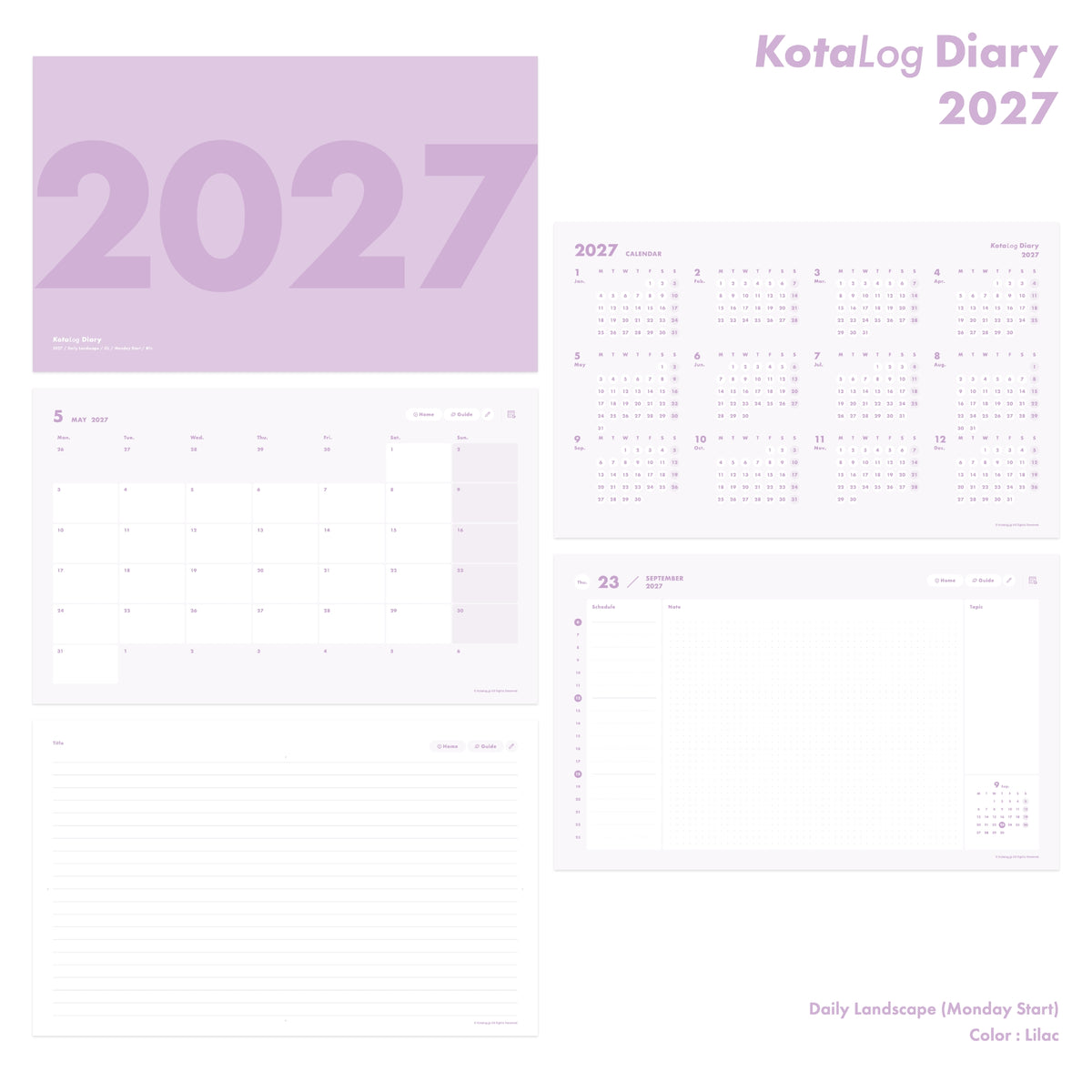 KotaLog Diary 2027 Daily Lan.