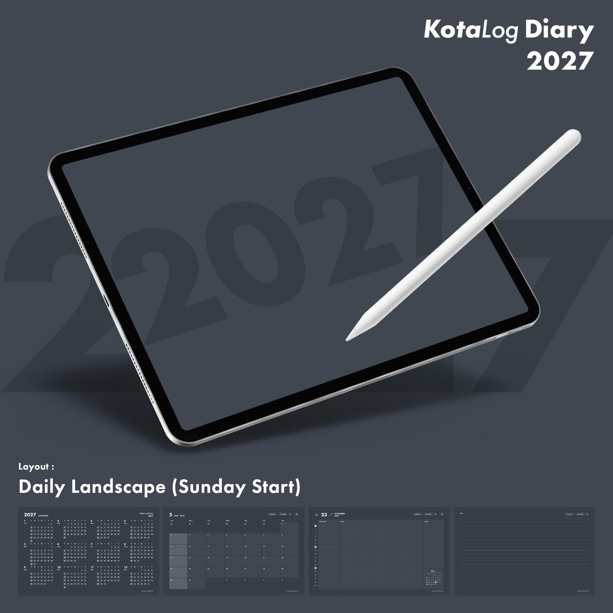 KotaLog Diary 2027 Daily Lan.
