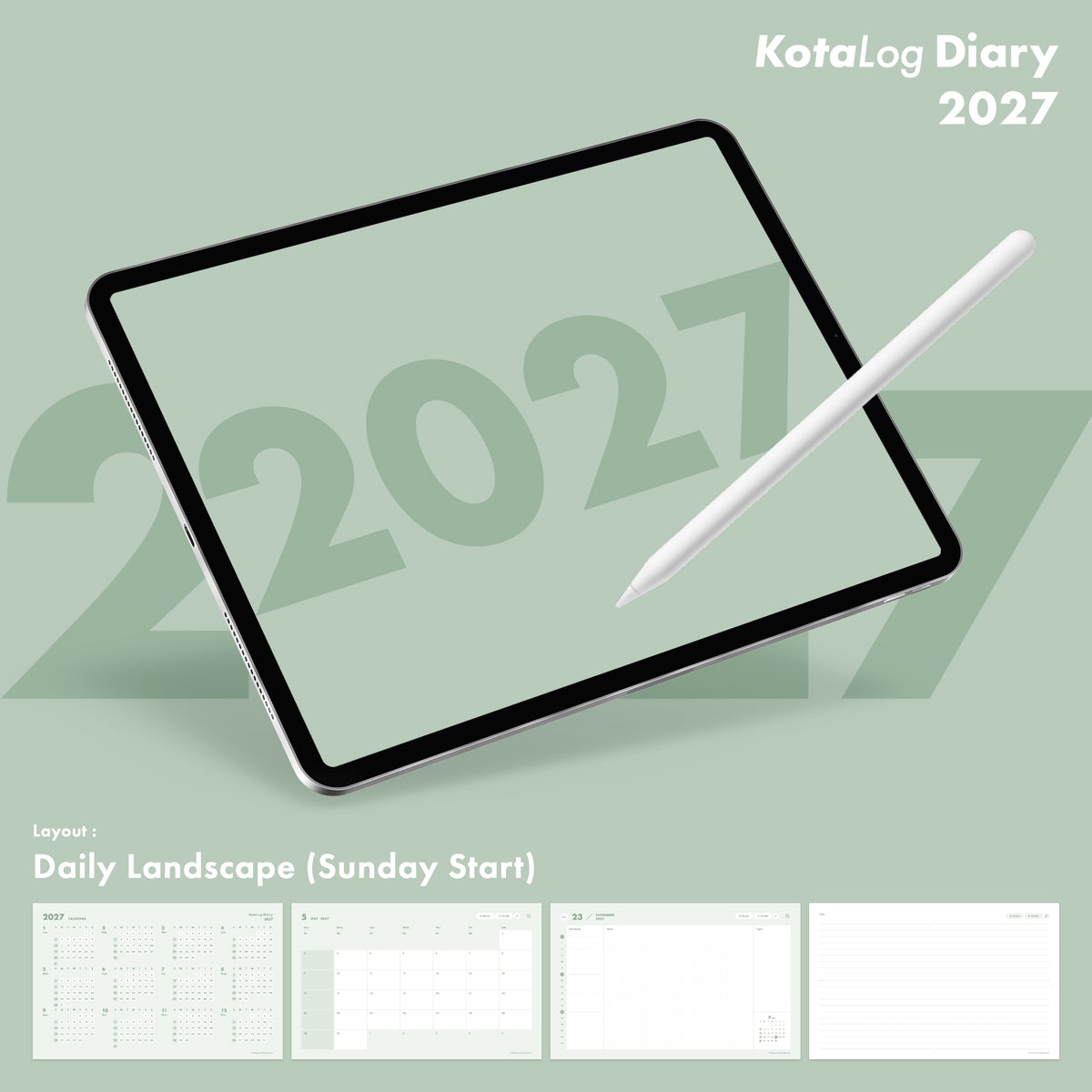 KotaLog Diary 2027 Daily Lan.