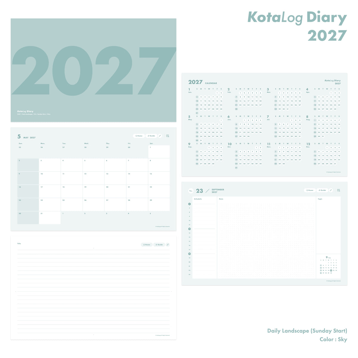 KotaLog Diary 2027 Daily Lan.