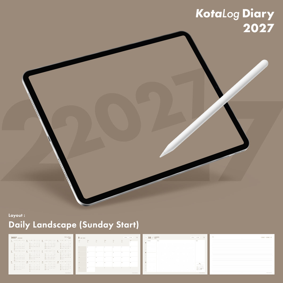 KotaLog Diary 2027 Daily Lan.