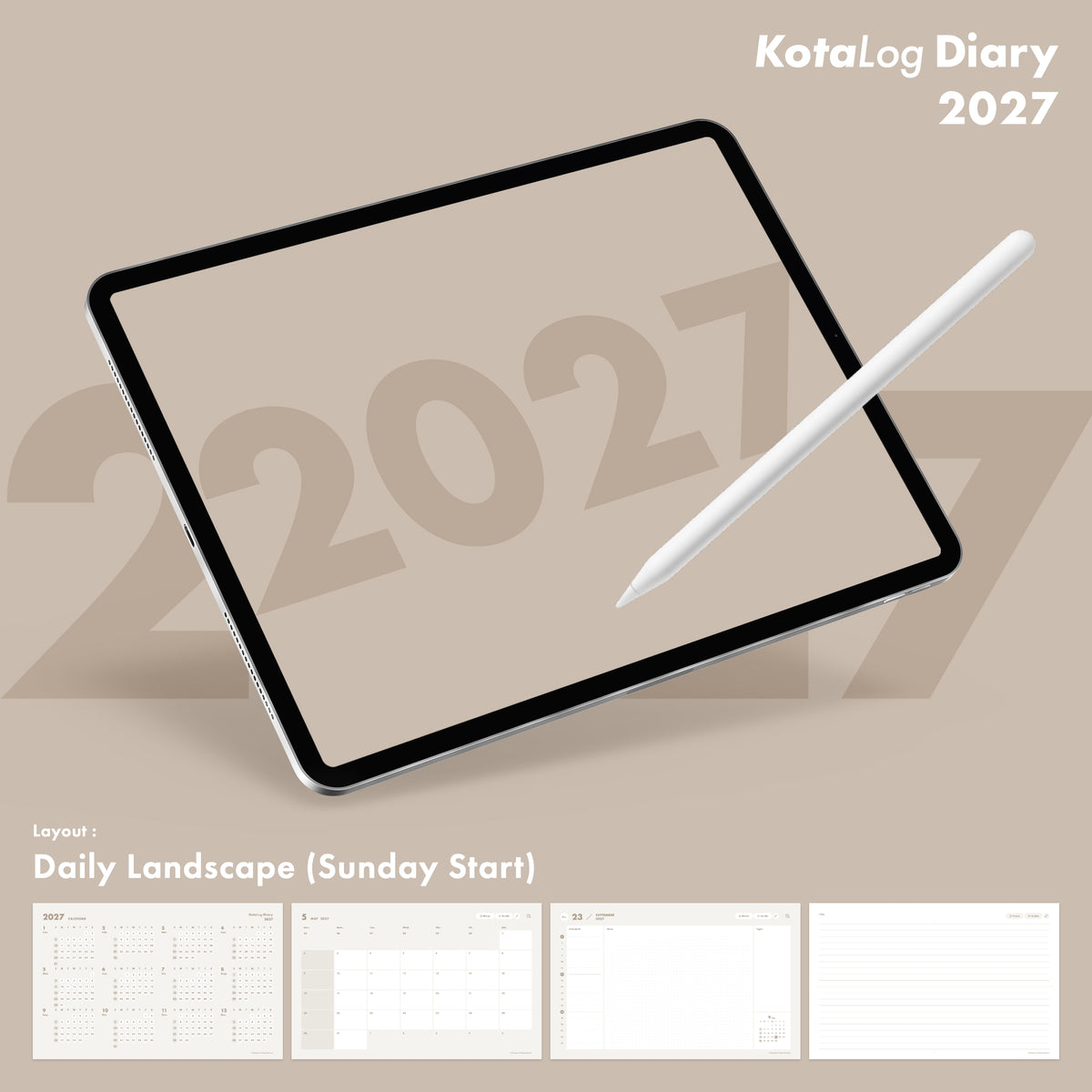KotaLog Diary 2027 Daily Lan.