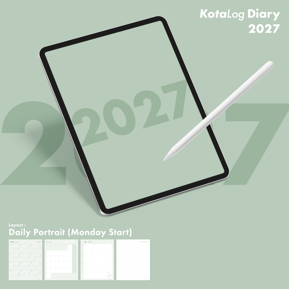 KotaLog Diary 2027 Daily Por.