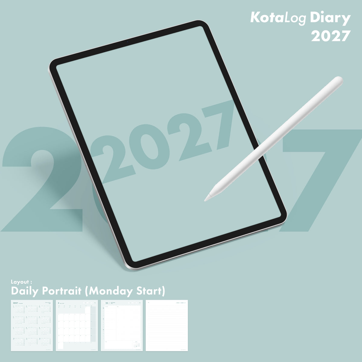 KotaLog Diary 2027 Daily Por.