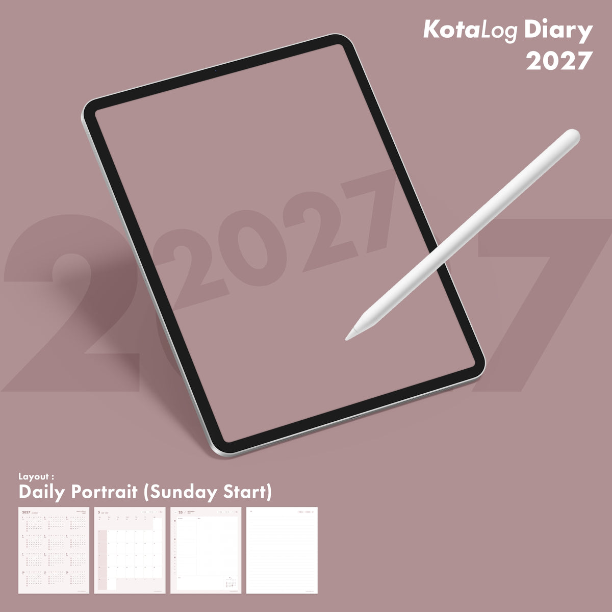 KotaLog Diary 2027 Daily Por.
