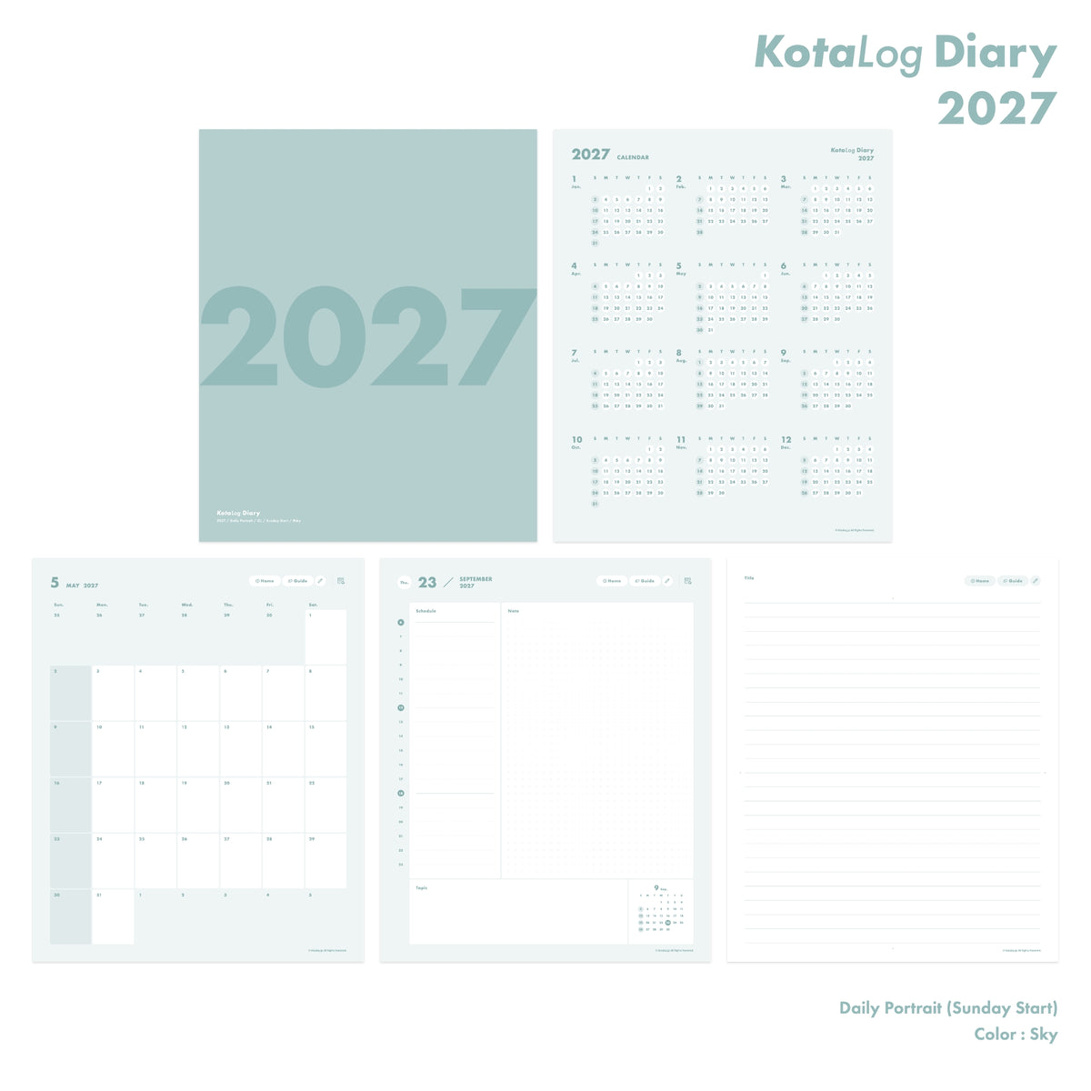 KotaLog Diary 2027 Daily Por.