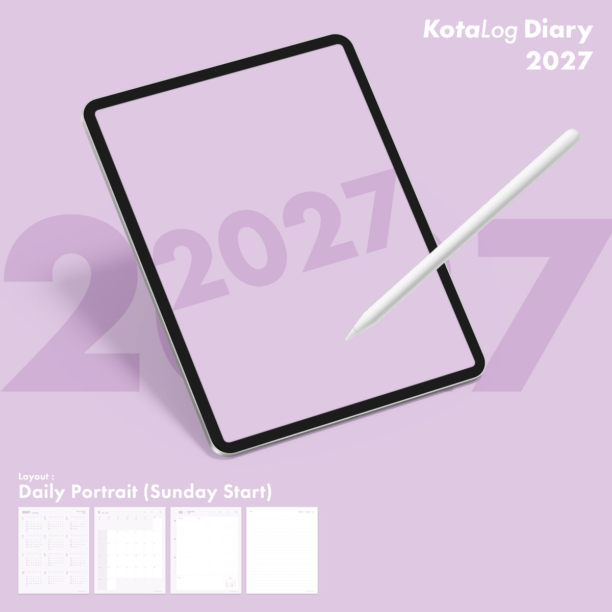 KotaLog Diary 2027 Daily Por.