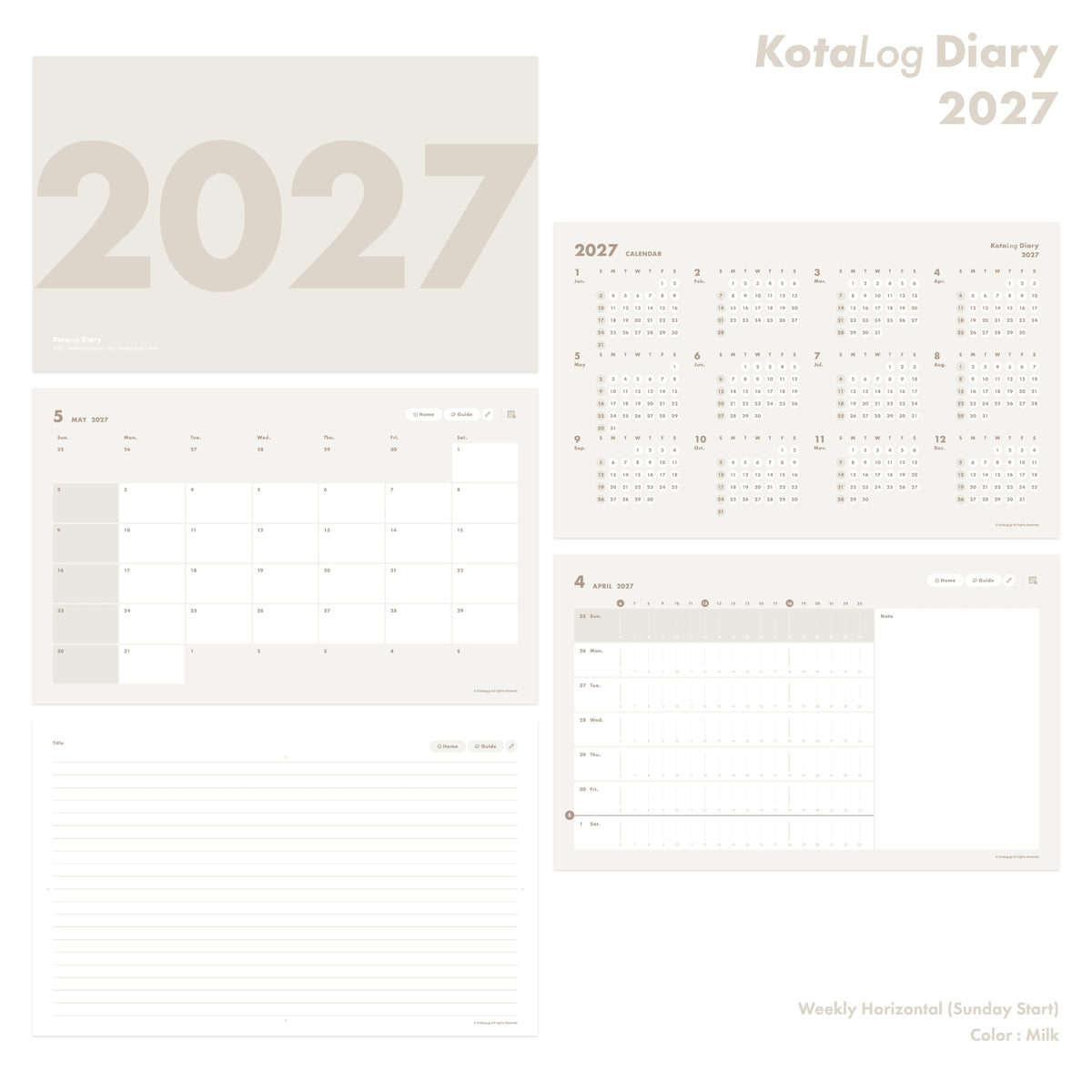 KotaLog Diary 2027 Hor.