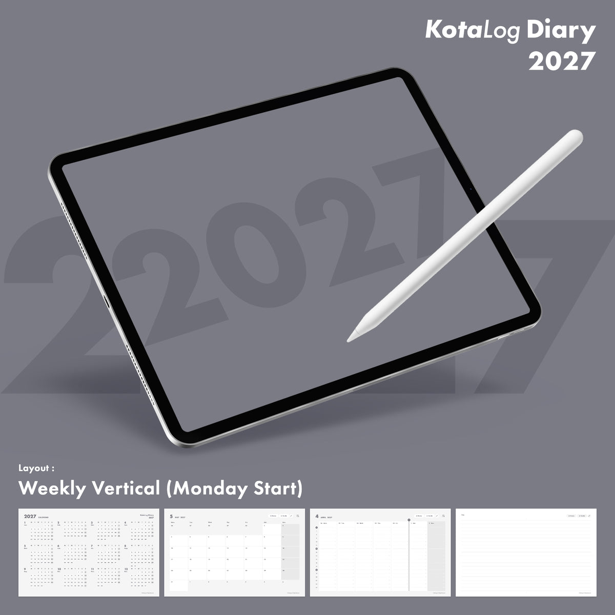 KotaLog Diary 2027 Vert.