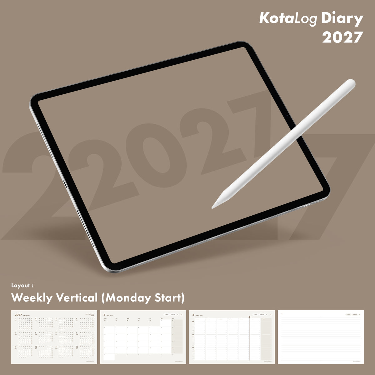 KotaLog Diary 2027 Vert.