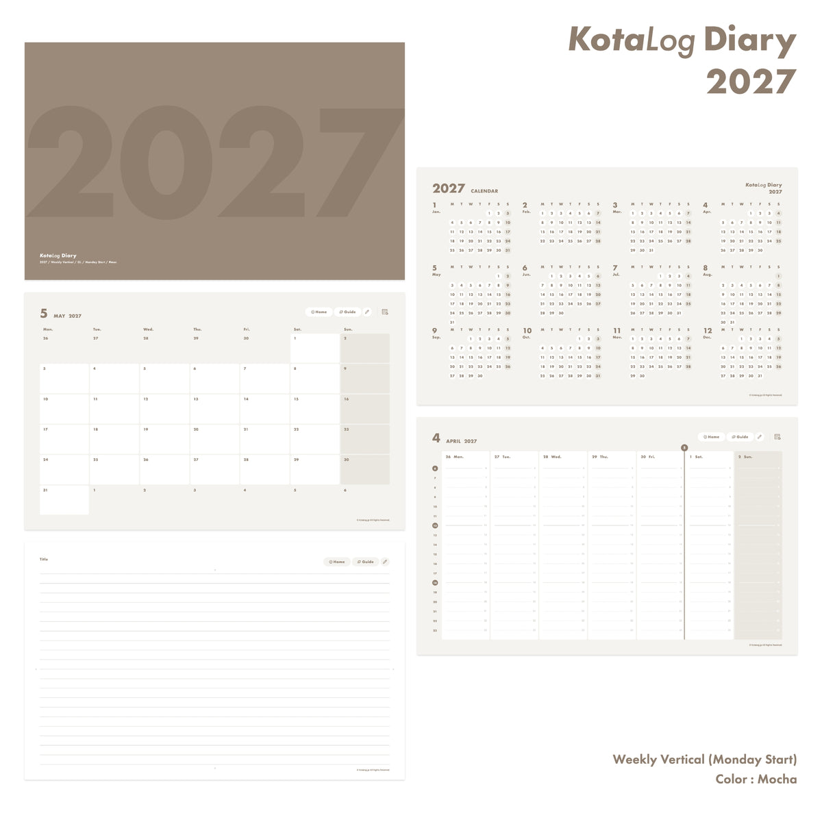 KotaLog Diary 2027 Vert.