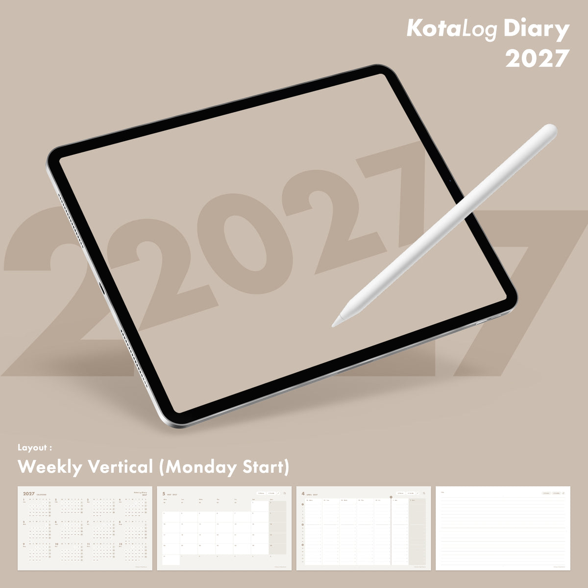 KotaLog Diary 2027 Vert.