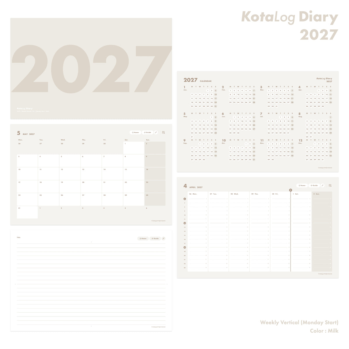 KotaLog Diary 2027 Vert.