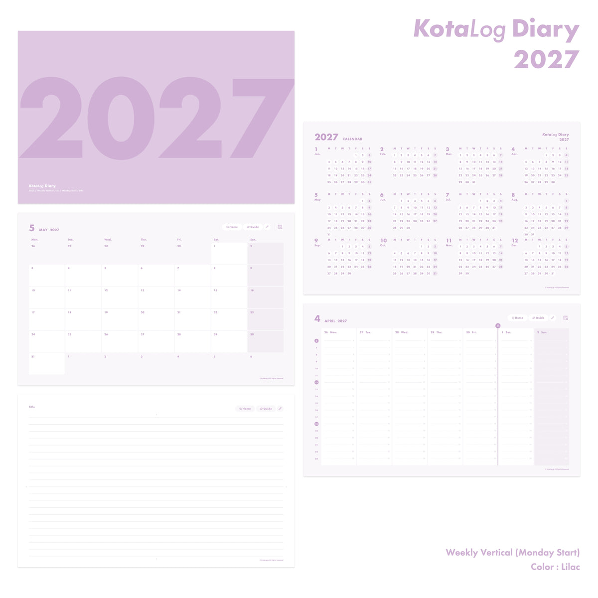 KotaLog Diary 2027 Vert.