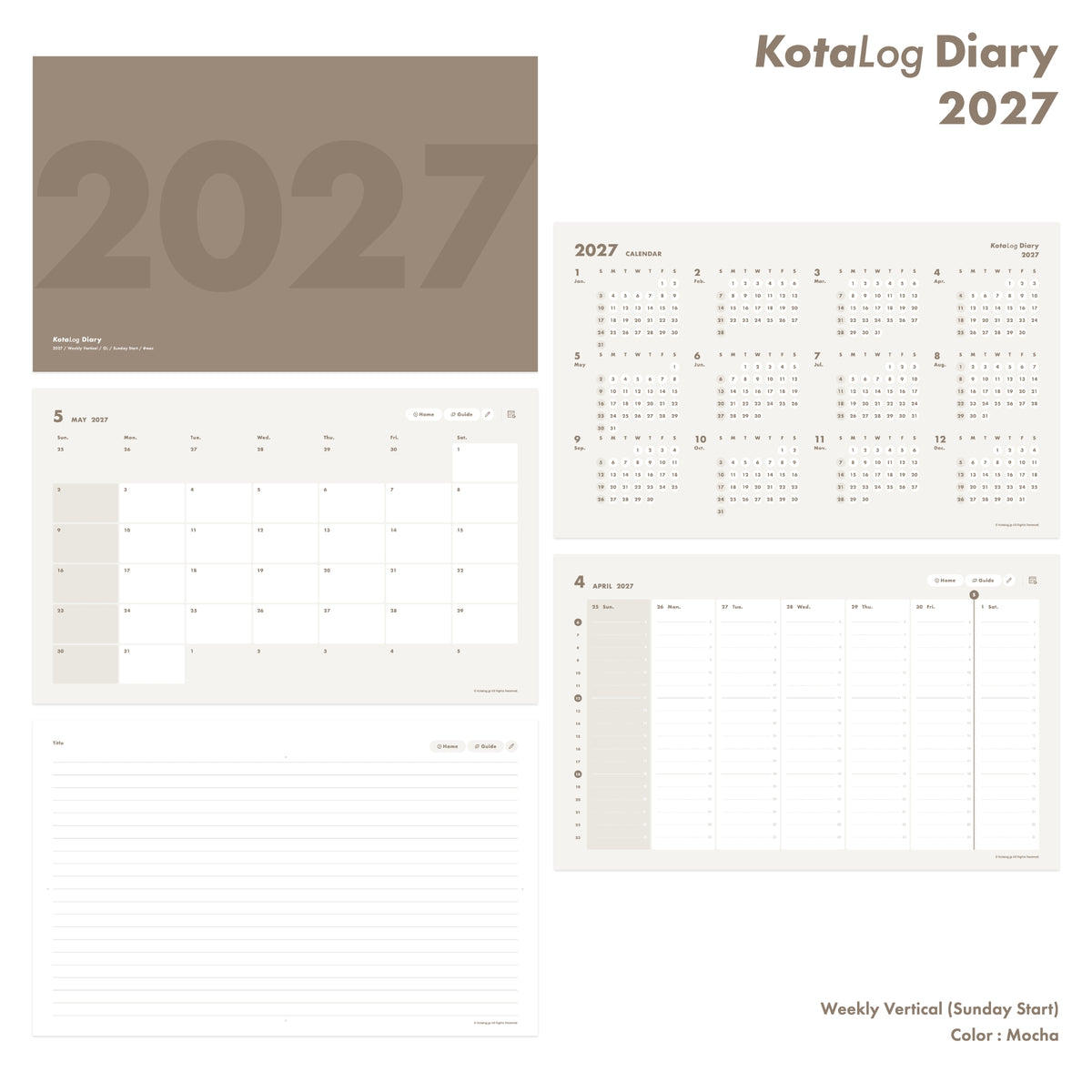 KotaLog Diary 2027 Vert.