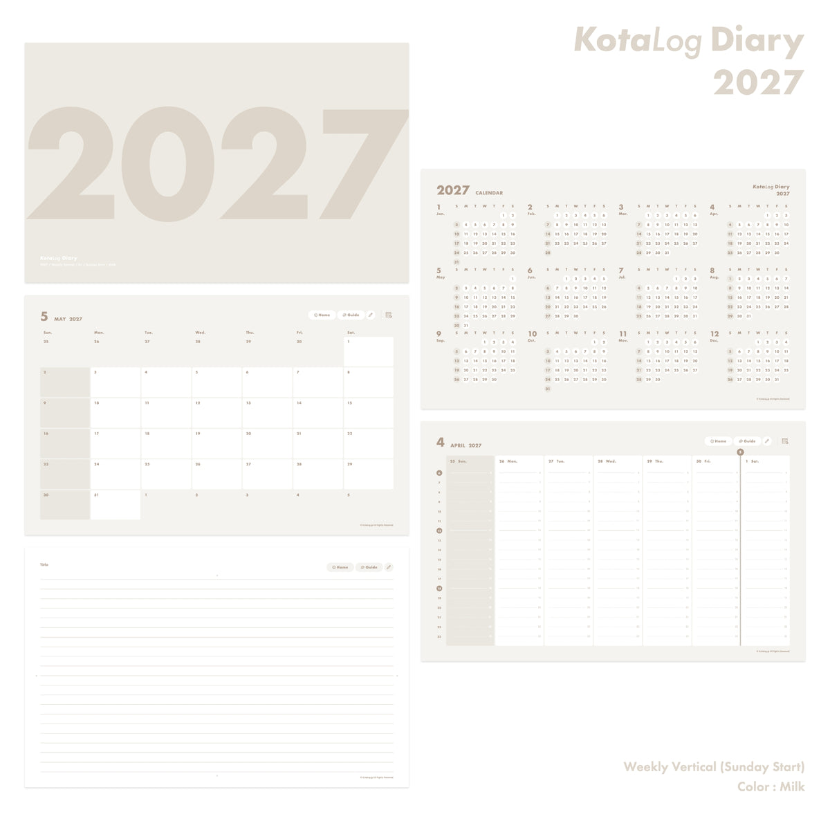 KotaLog Diary 2027 Vert.