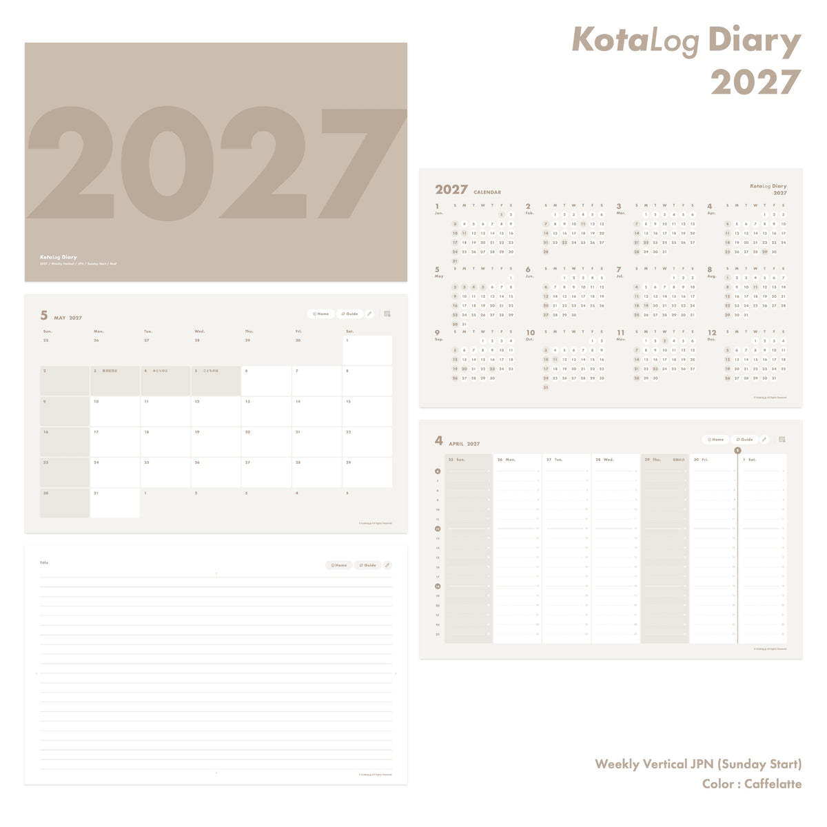 KotaLog Diary 2027 Vert.JPN (日本の祝日)