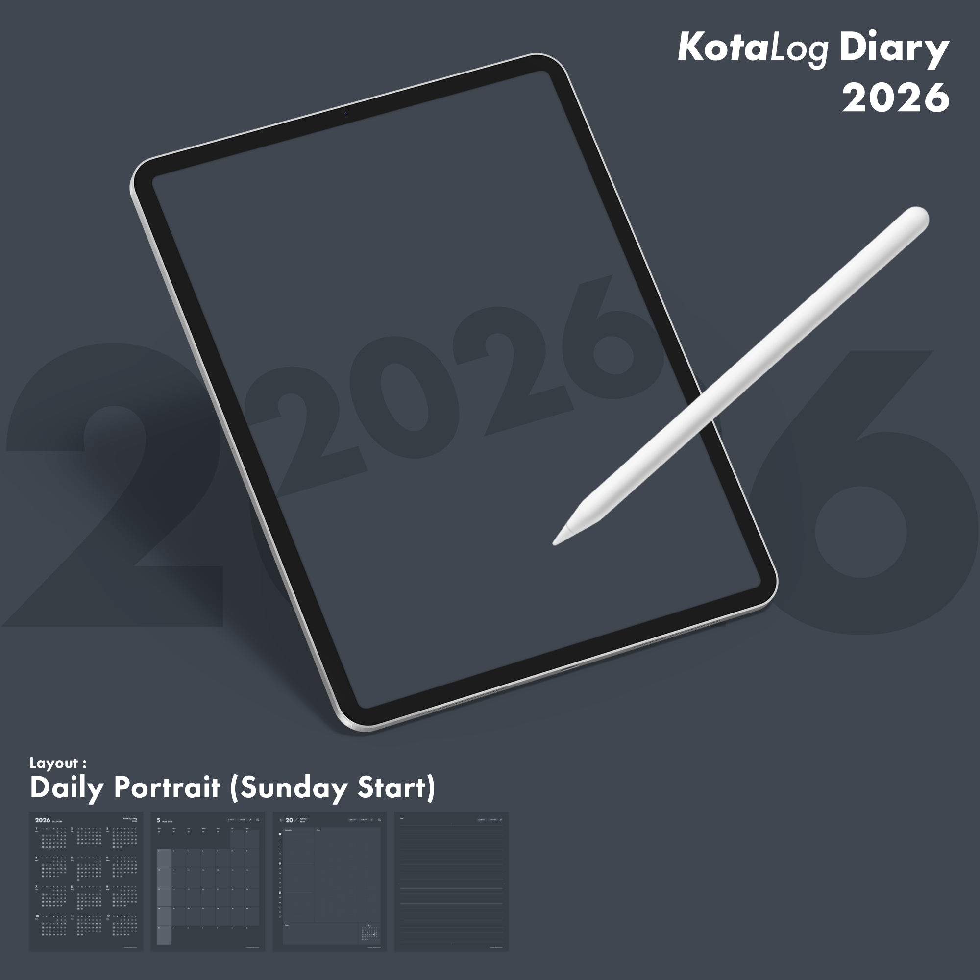 KotaLog Diary 2026 Daily Por.