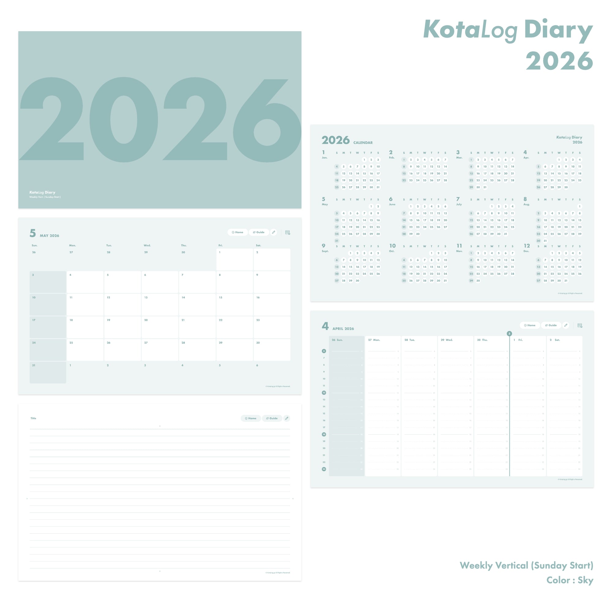 KotaLog Diary 2026 Vert.