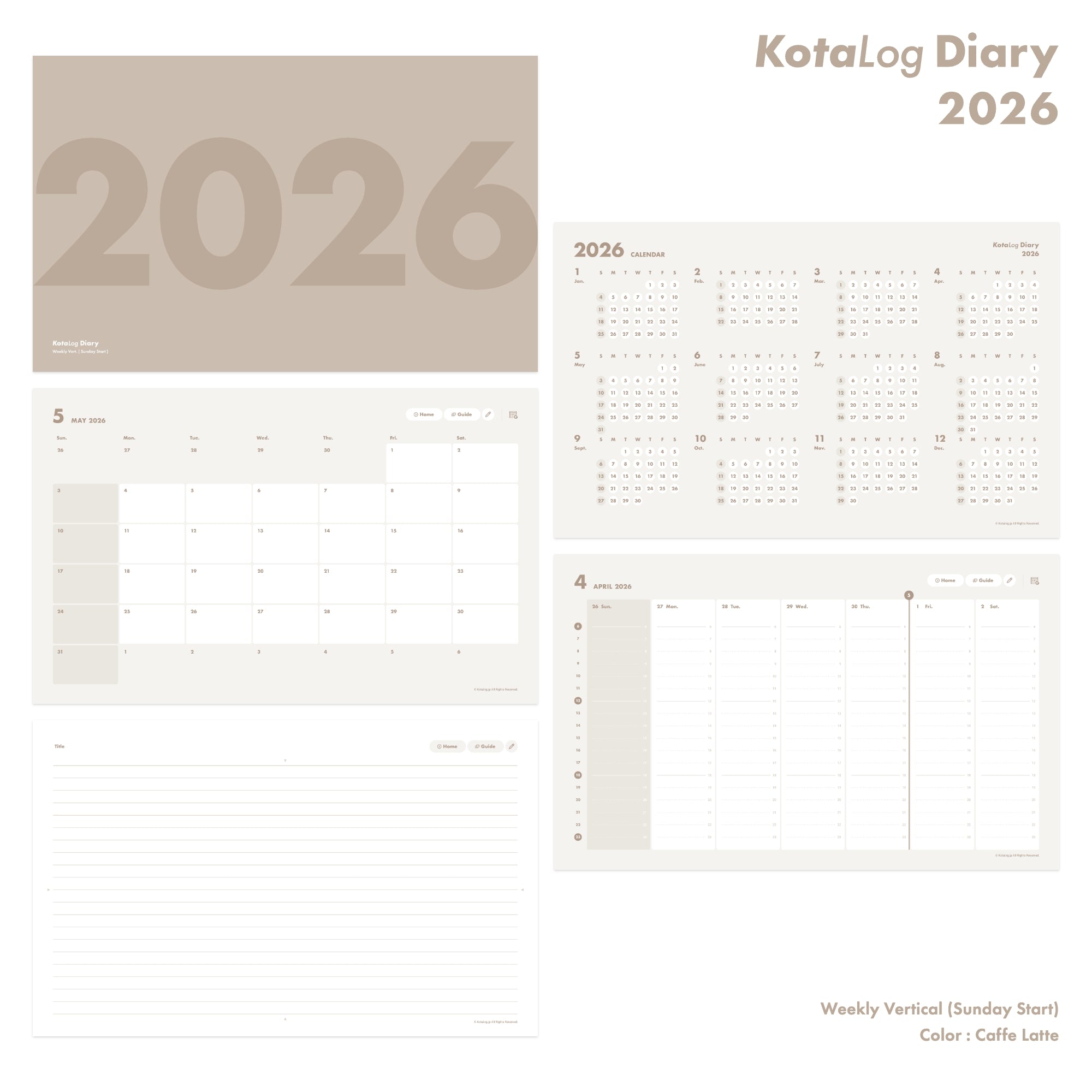 KotaLog Diary 2026 Vert.